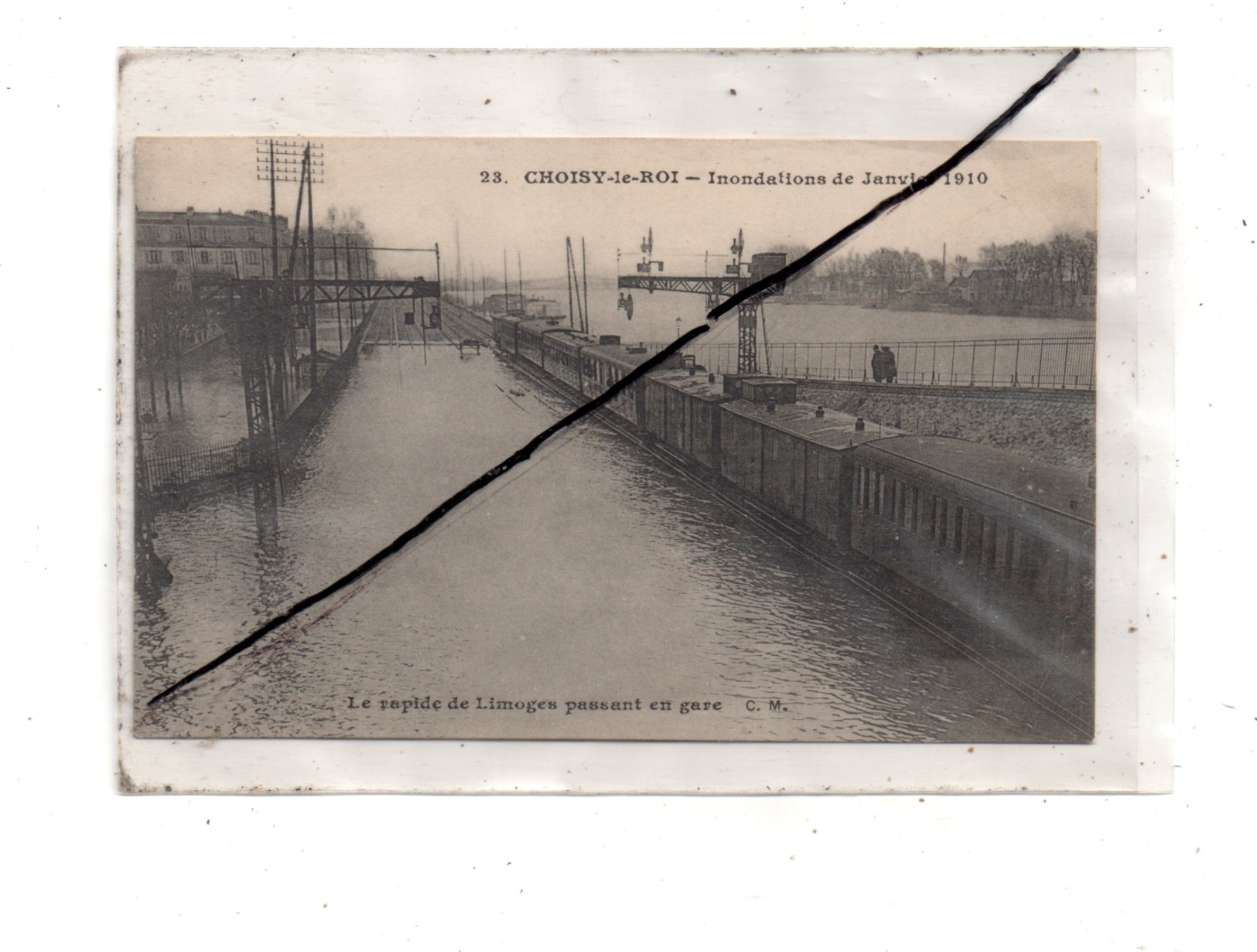 Choisy-le-Roi , Inondations1910 , Le Rapide De Limoges En Gare - Choisy Le Roi