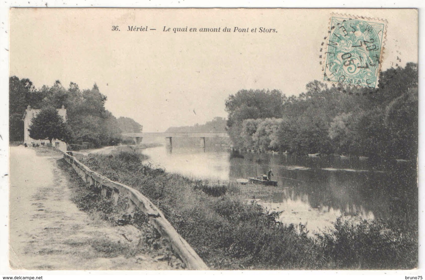 95 - MERIEL - Le Quai En Amont Du Pont Et Stors - 1905 - Meriel