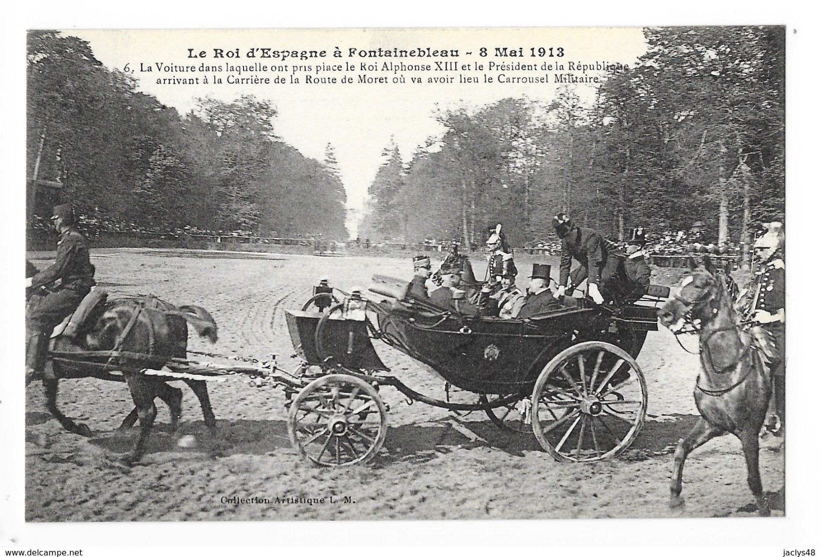 FONTAINEBLEAU  (cpa 77) LE ROI D'ESPAGNE A FONTAINEBLEAU  8 Mai 1913 Le Roi Alphonse 13 Et Le Président Poincaré-  - L 1 - Fontainebleau