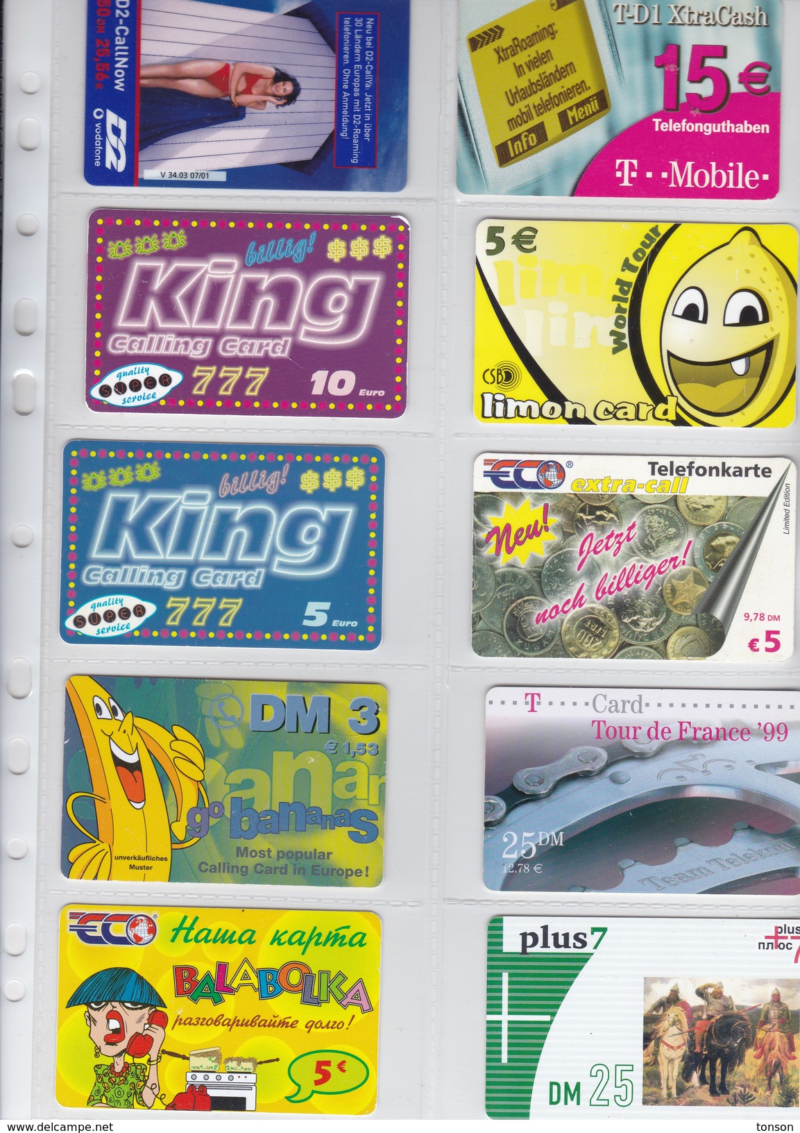 Germany, 10 Different Cards Number 27, King, Woman, Bananas, Tour De France 99, 2 Scans. - [6] Sammlungen