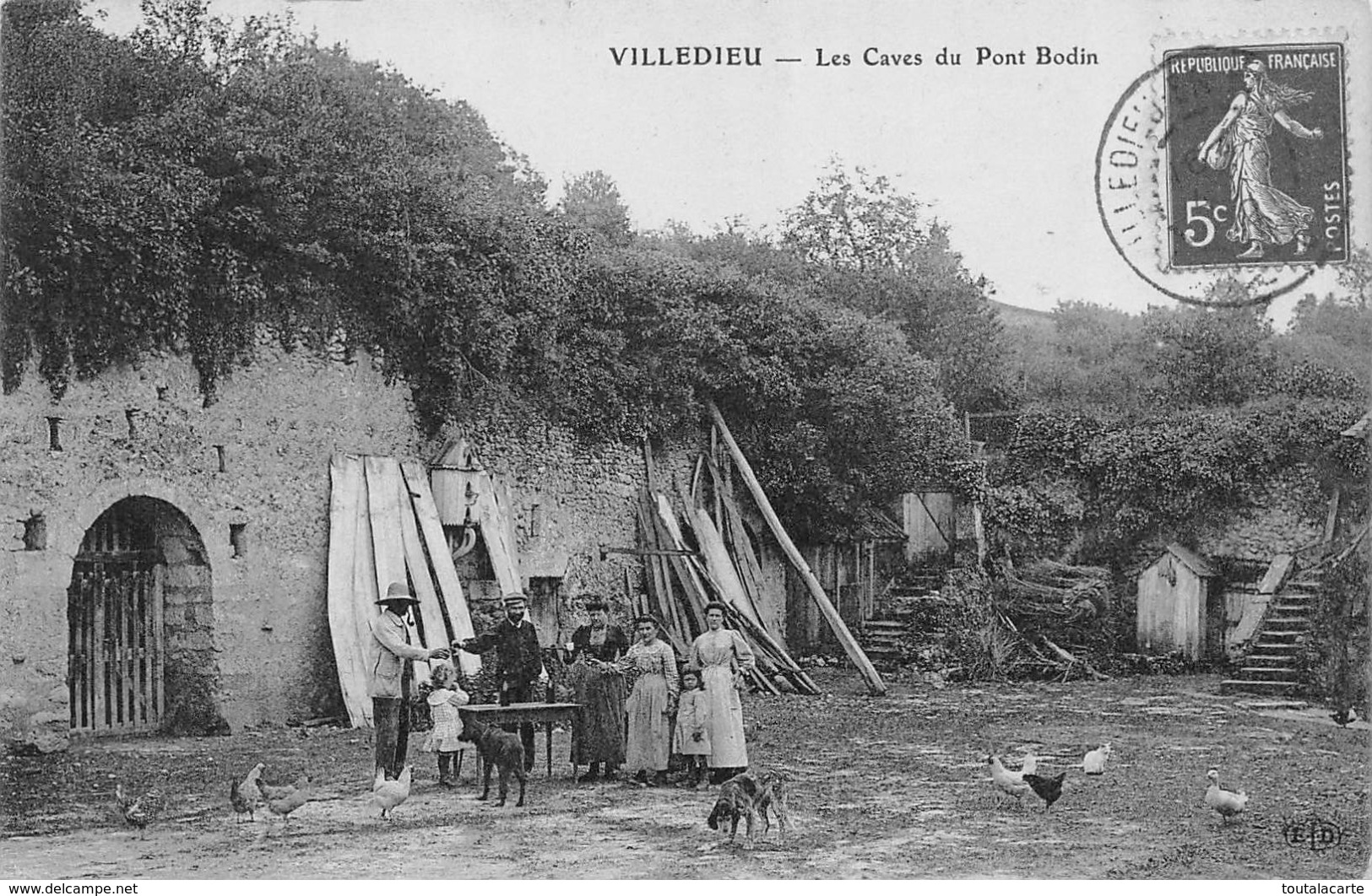 CPA 37 VILLEDIEU LES CAVES DU PONT BODIN - Autres & Non Classés