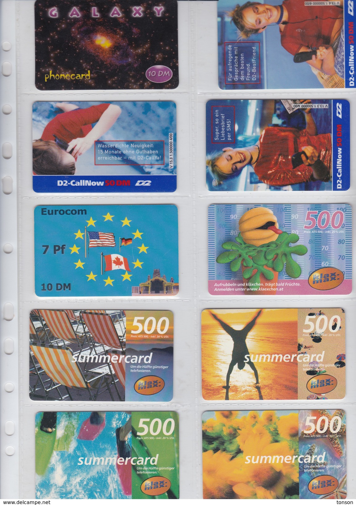 Germany, 10 Different Cards Number 29, Women, Galaxy, Summercards , 2 Scans. - Collezioni