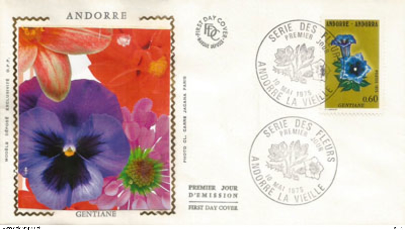 ANDORRA. La Fleur De Gentiane En Andorre. FDC - Autres & Non Classés