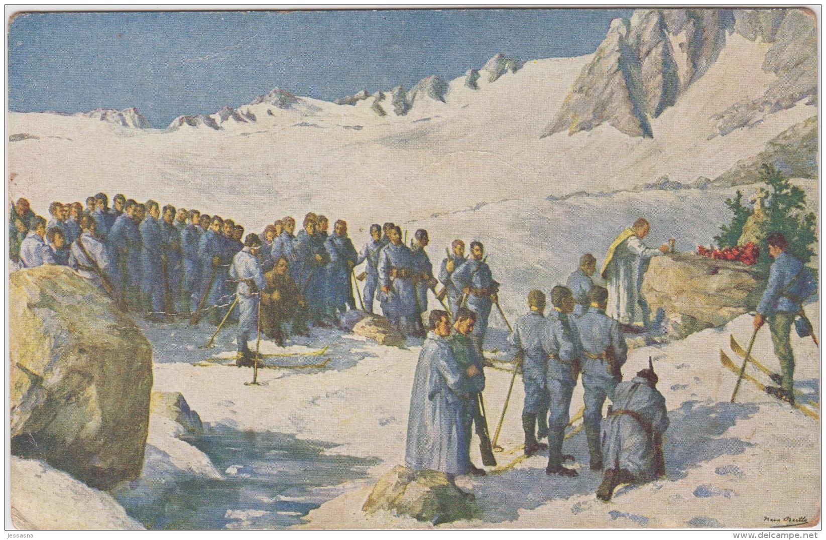 AK - Sieges Dankmess Des II. Landesschützenregiments Am Presanagletscher - 1915 - Rote Kreuz Karte - Guerre 1914-18