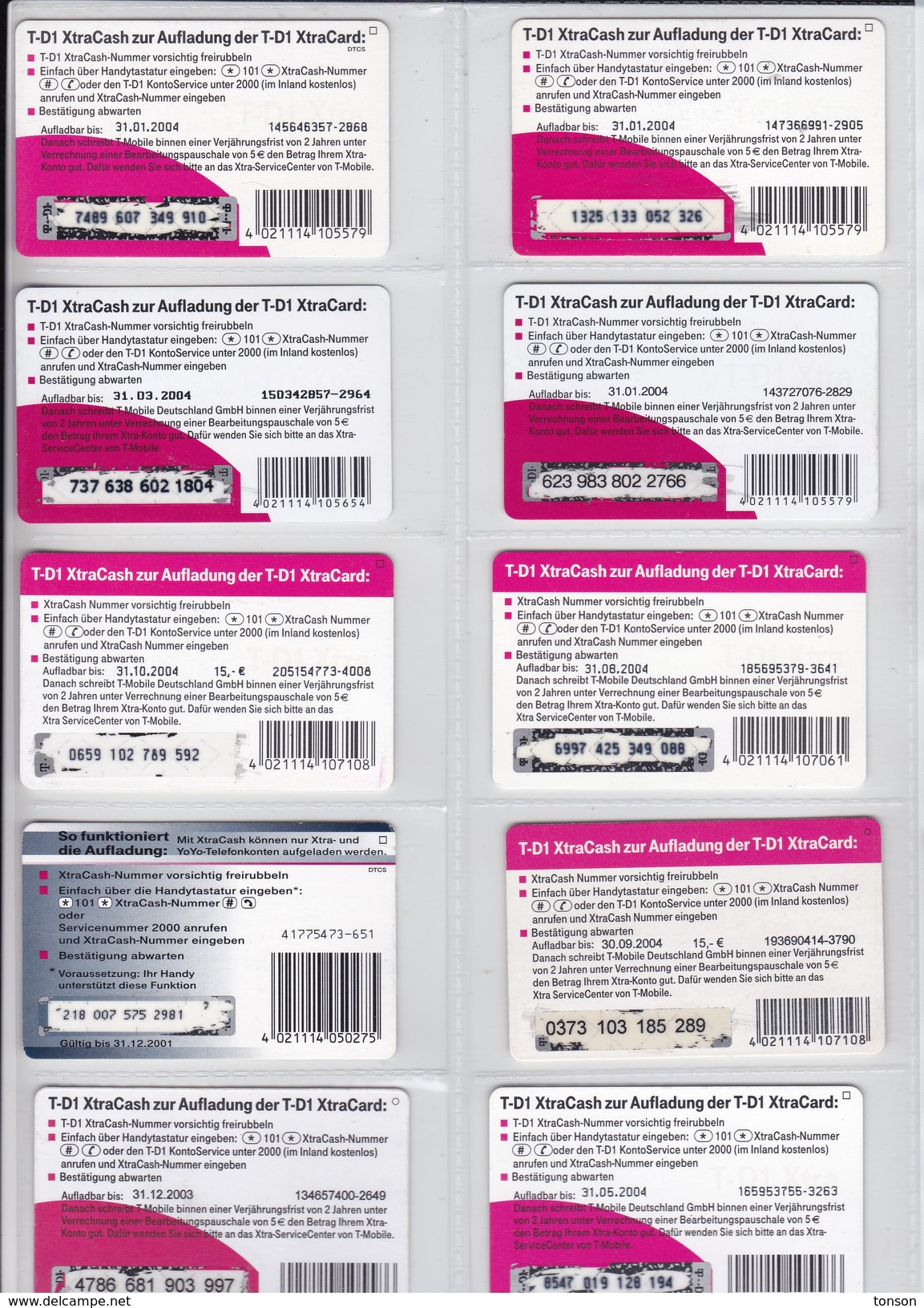 Germany, 10 Different Cards Number 33, T-D1 XtraCash, XtraCash , 2 Scans. - [6] Colecciones