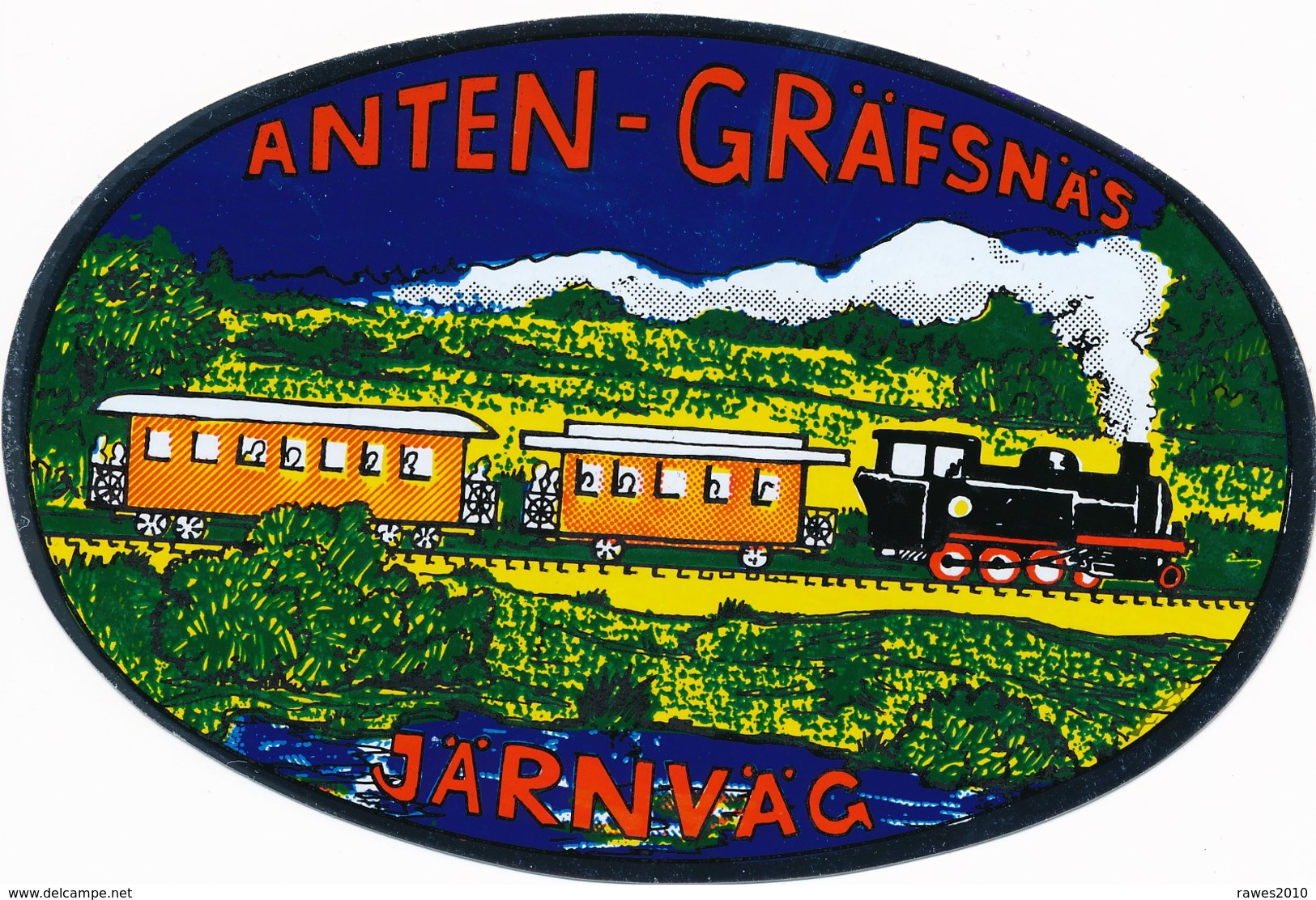 Schweden Eisenbahn Vignette Anten - Gräfnäs - Järnväg Zug - Eisenbahnverkehr