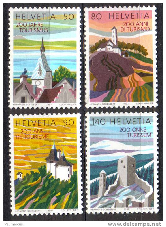 1987 Zu 753-756 / Mi 1354yb-1357yb / YT 1280-1283 2000 Ans Tourisme Série Complète ** / MNH - Nuevos