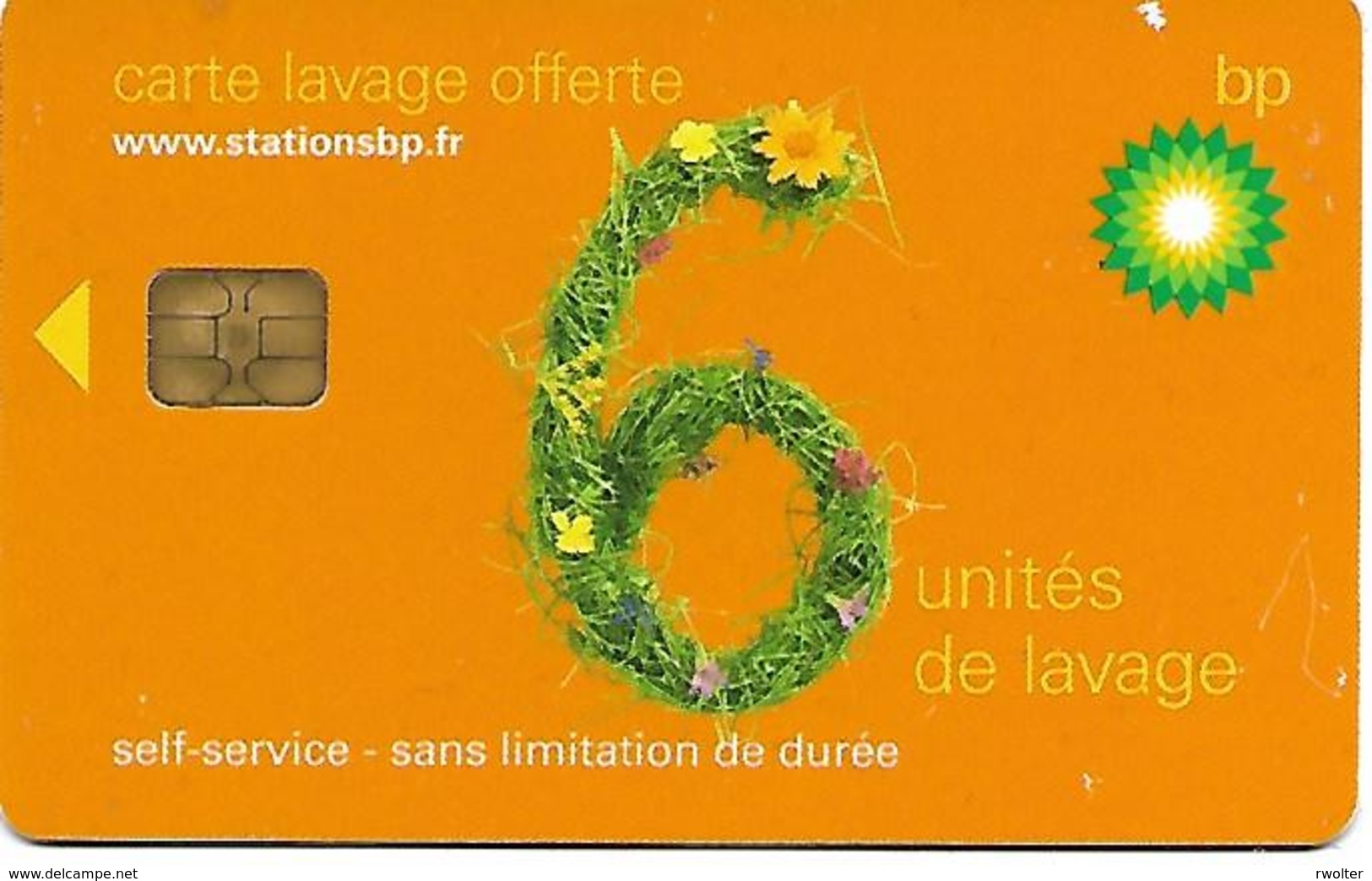 @+ Carte De Lavage BP - 6 UNITES - Rare Puce 3 - 6 Unites Orange - Car Wash Cards