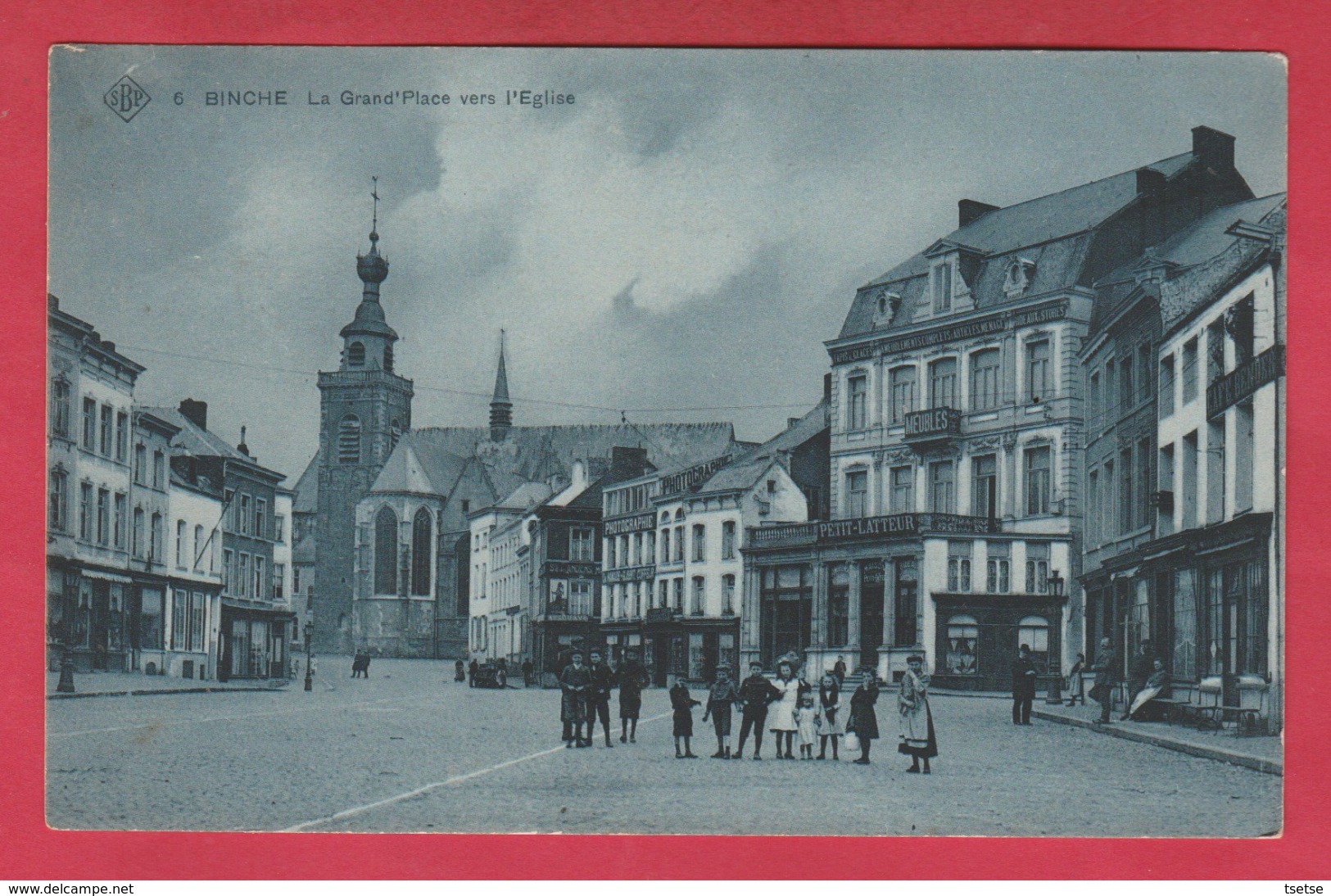 Binche - La Grand'Place Vers L'Eglise  - S.B.P. - 1909 ( Voir Verso ) - Binche