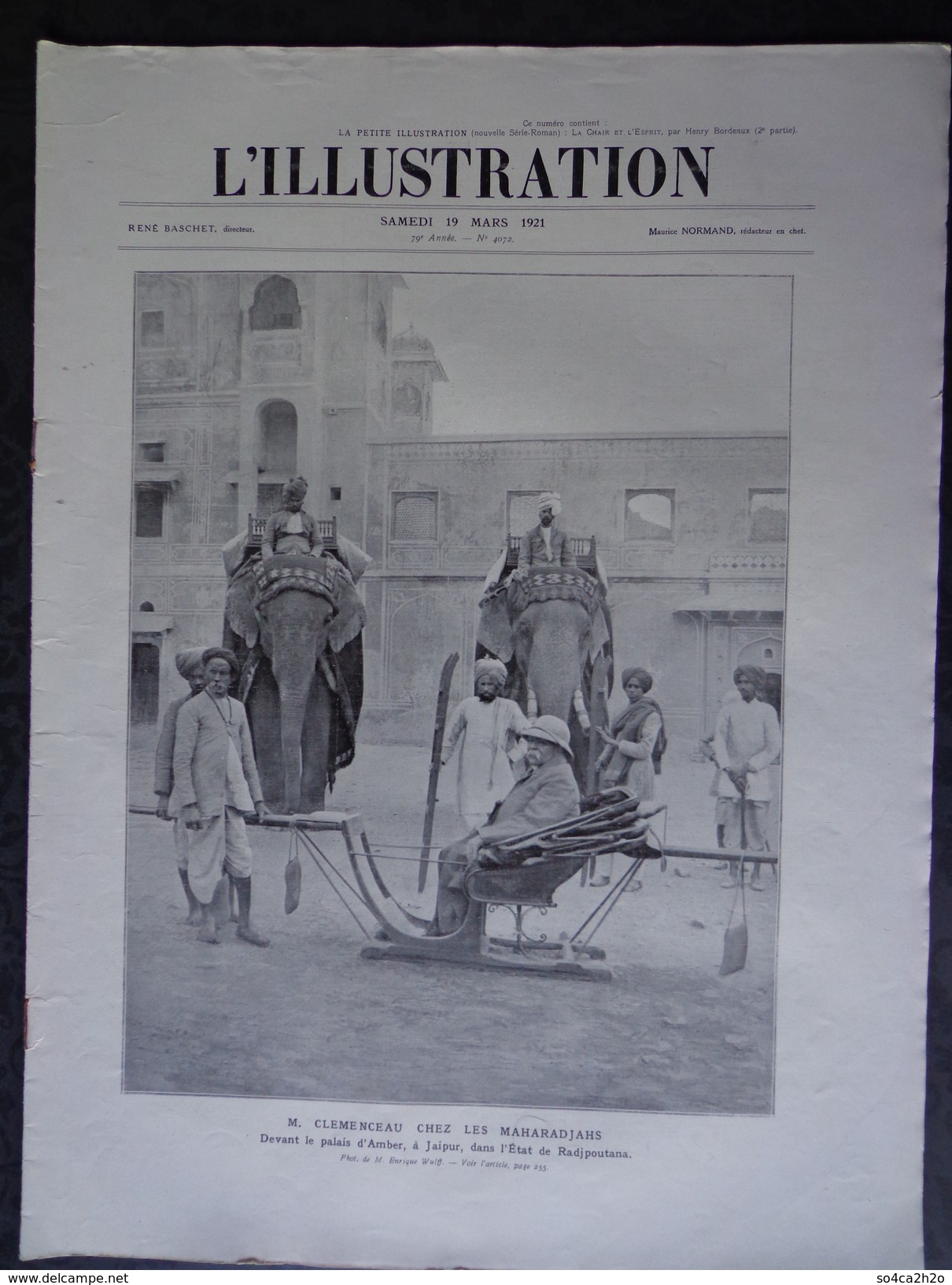 L´illustration N° 4072 19 Mars 1921 L'avion Torpilleur; Cronstadt Et Petrograd; M. Clemenceau Chez Les Maharadjahs - L'Illustration