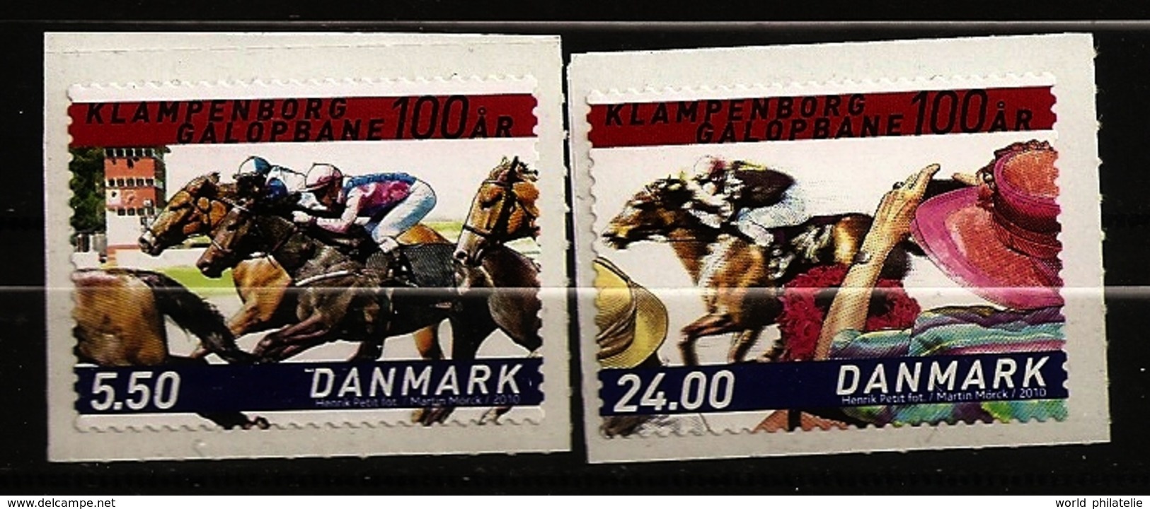 Danemark Danmark 2010 N° 1588 / 9 ** Cheval, Chevaux, Hippodrome, Course, Tiercé, Sprint, Derby, Chapeaux, Jockey, Photo - Nuevos