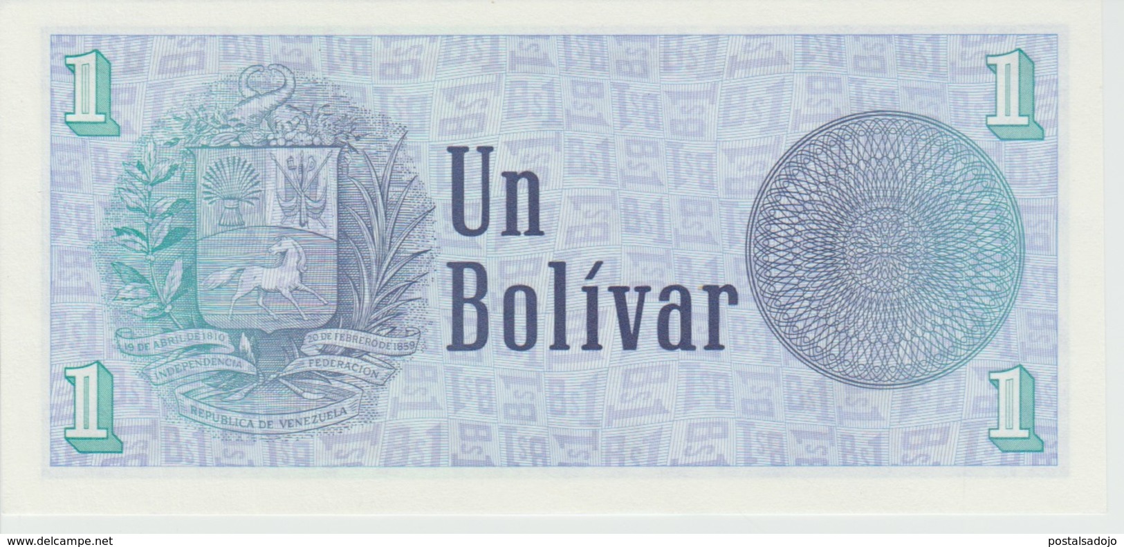 (72) VENEZUELA. 1 BOLIVAR  1989 ... UNC - Venezuela