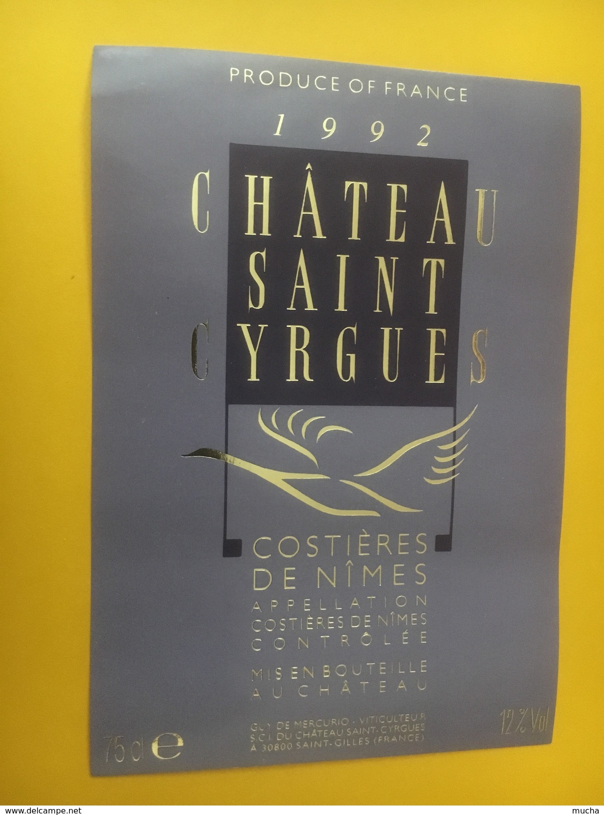 3971 - Château Saint Cyrgues 1992 Costières De Nîmes - Autres & Non Classés