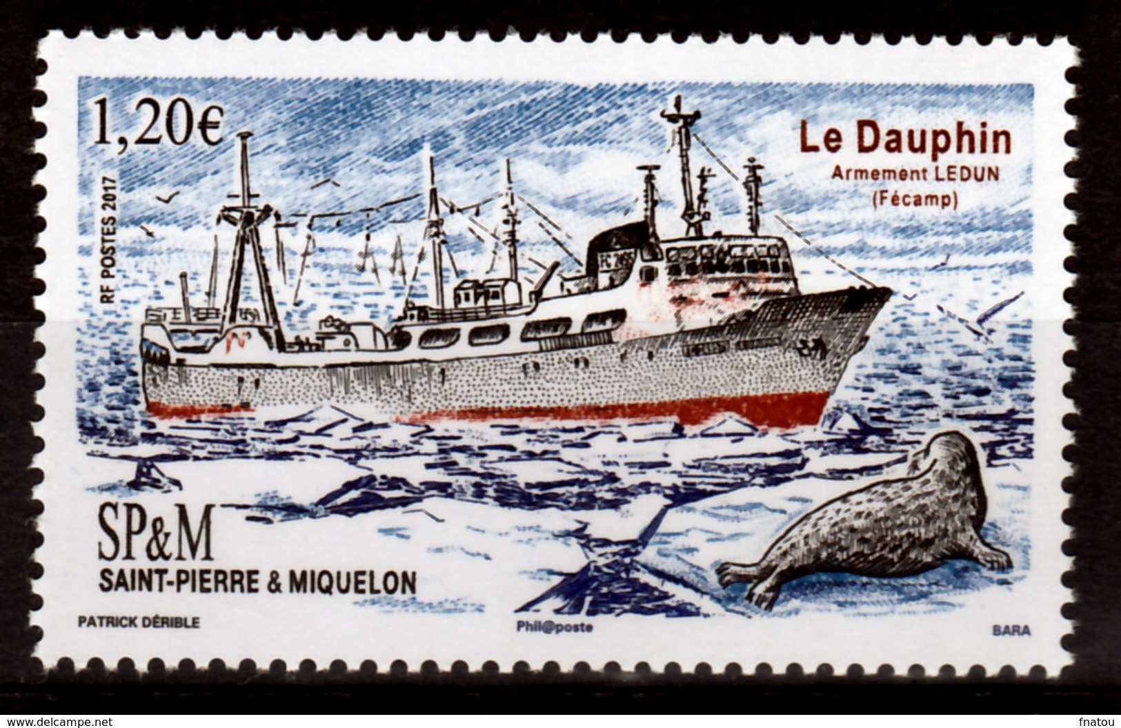 Saint Pierre And Miquelon, Ship "Le Dauphin", 2017, MNH VF - Unused Stamps