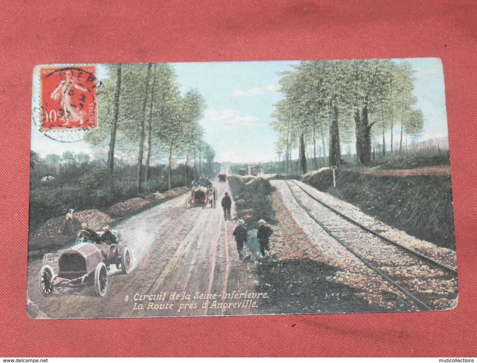 CIRCUIT DE LA SEINE INFERIEURE / DIEPPE 1910/  N°8   ROUTE PRES D ANGREVILLE / EDIT LV & CIE - Dieppe