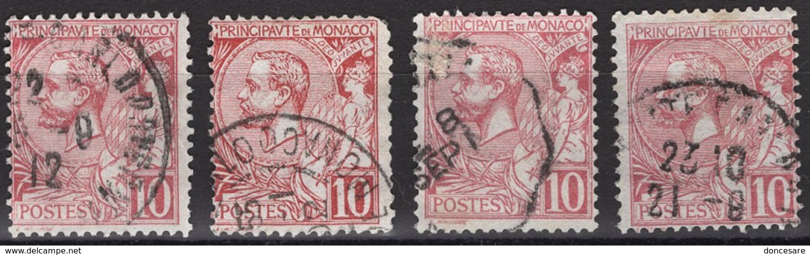 MONACO 1885 / 1914  - Y.T. N° 23 X 4 TP OBLITERES -  FF402 - Oblitérés