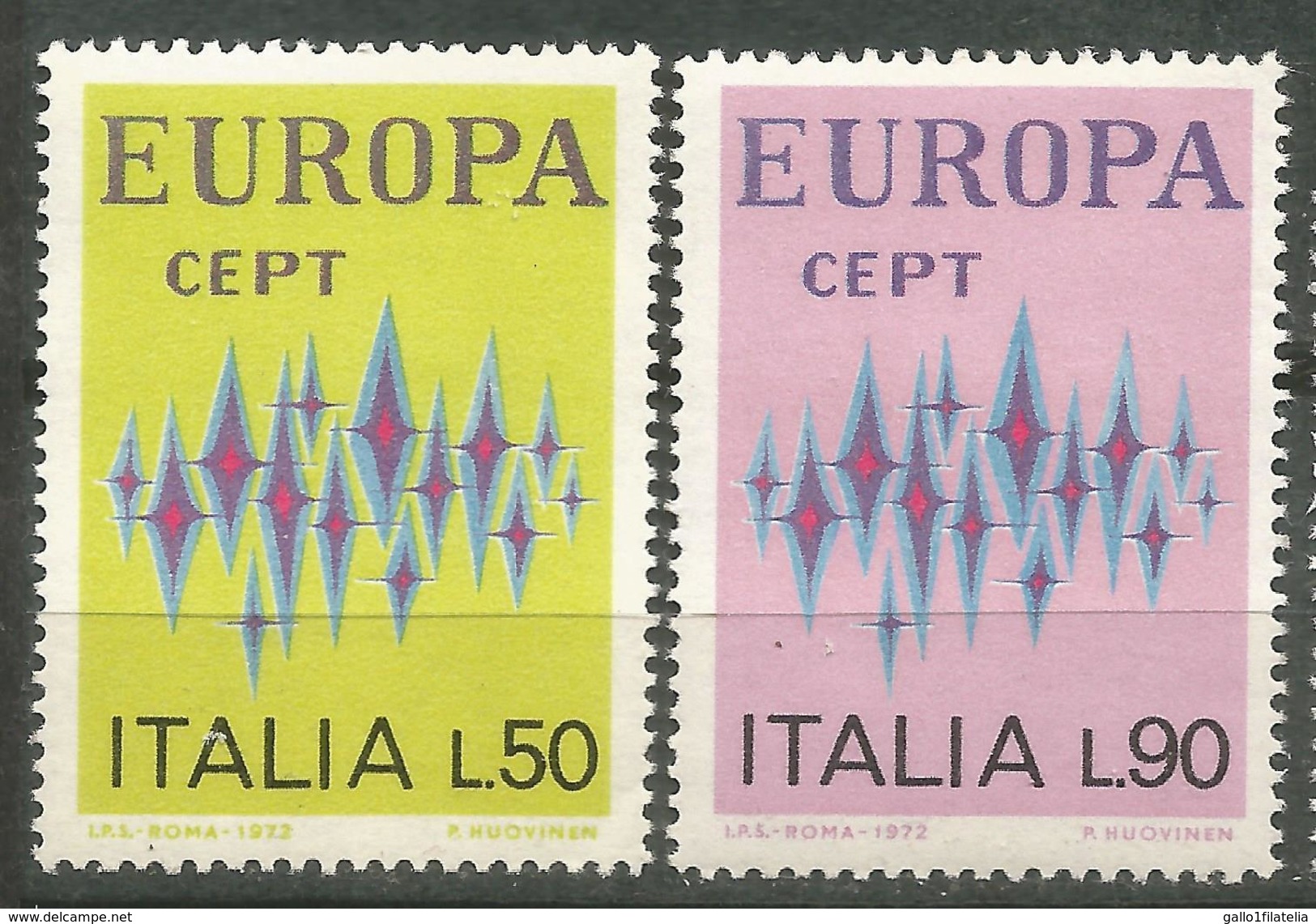 1972 - ITALIA / ITALY - EUROPA CEPT - LE STELLE / STARS - 2 FRANCOBOLLI. MNH - 1972