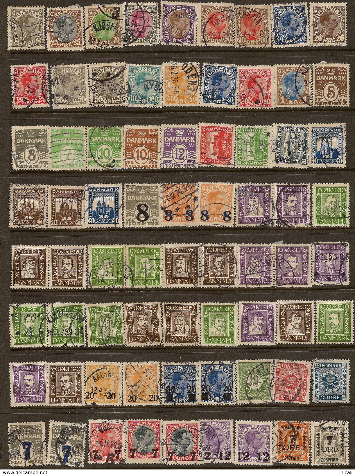 DENMARK 1913-26 Collection 72 Stamps M+U JT3 - Collections