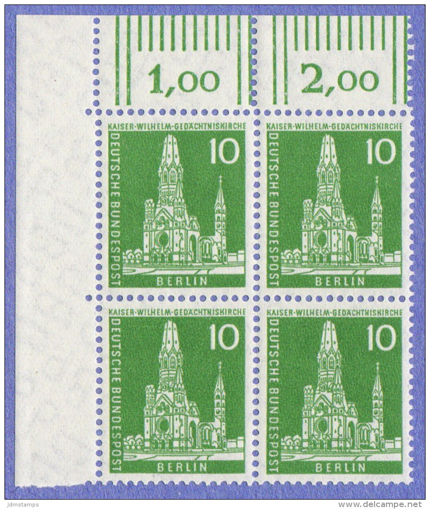 BER SC #9N126 MNH B4, 1956 K. Wilhelm Mem. Church CV $1.00 - Unused Stamps