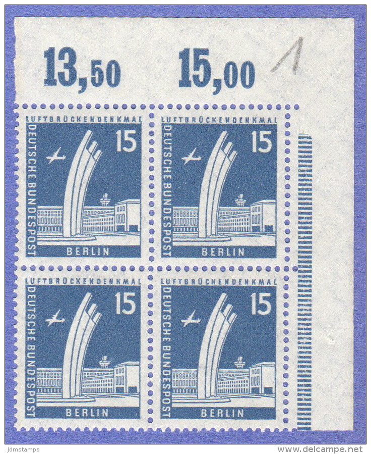 BER SC #9N127 MNH B4, 1956 Airlift Memorial CV $1.60 - Unused Stamps