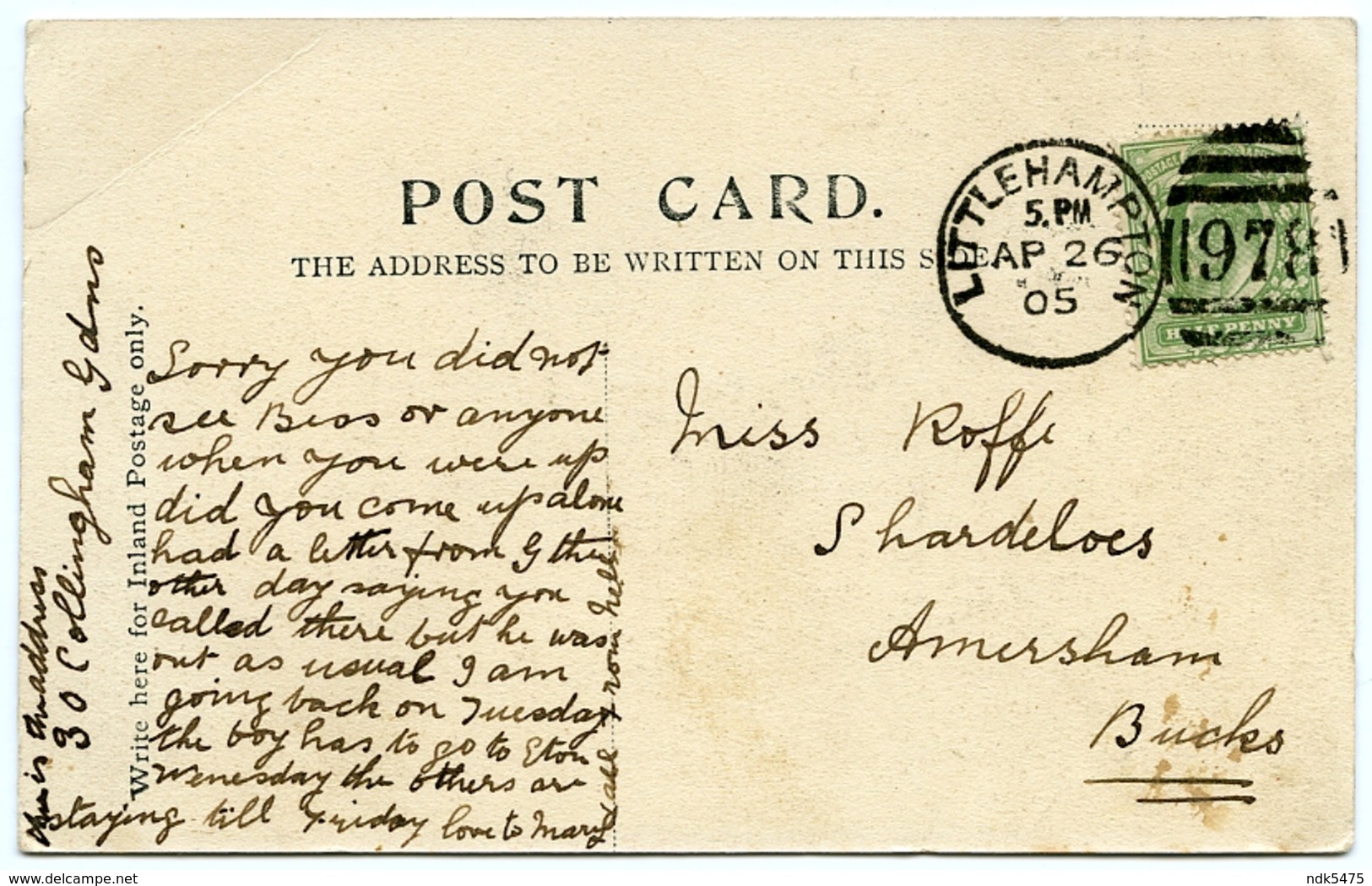 ARUNDEL CASTLE / POSTMARK - LITTLEHAMPTON (DUPLEX) / SHARDELOES / COLLINGHAM GARDENS - Arundel