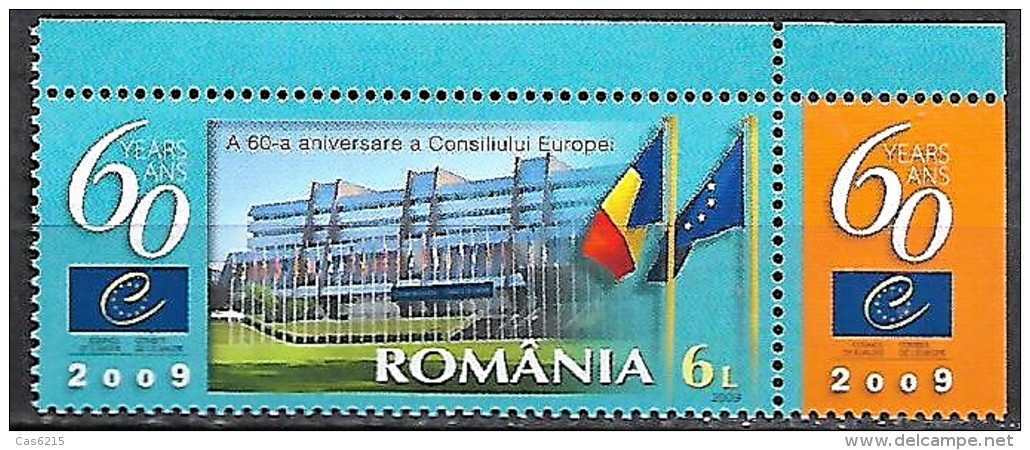 ROMANIA 2009 60 ème Anniversaire Conseil D'Europe, 1 Val MNH - Unused Stamps
