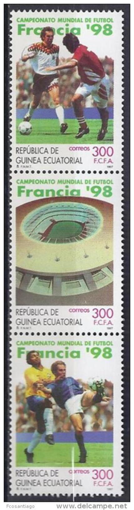 FÚTBOL - GUINEA ECUATORIAL 1997 - Edifil #241/3 - MNH - 1998 – Francia