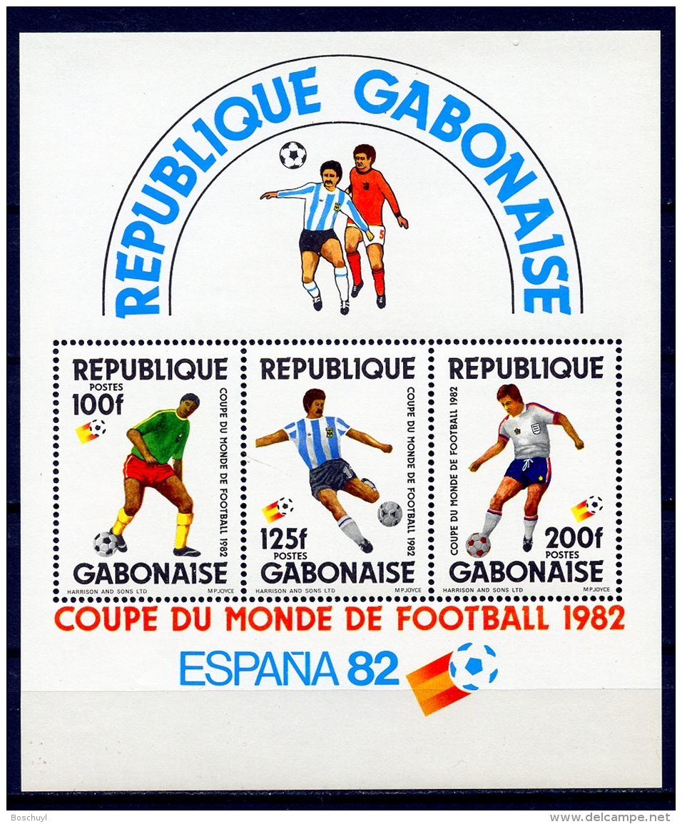 Gabon, 1982, Soccer World Cup Spain, Football, MNH, Michel Block 46 - Gabon (1960-...)