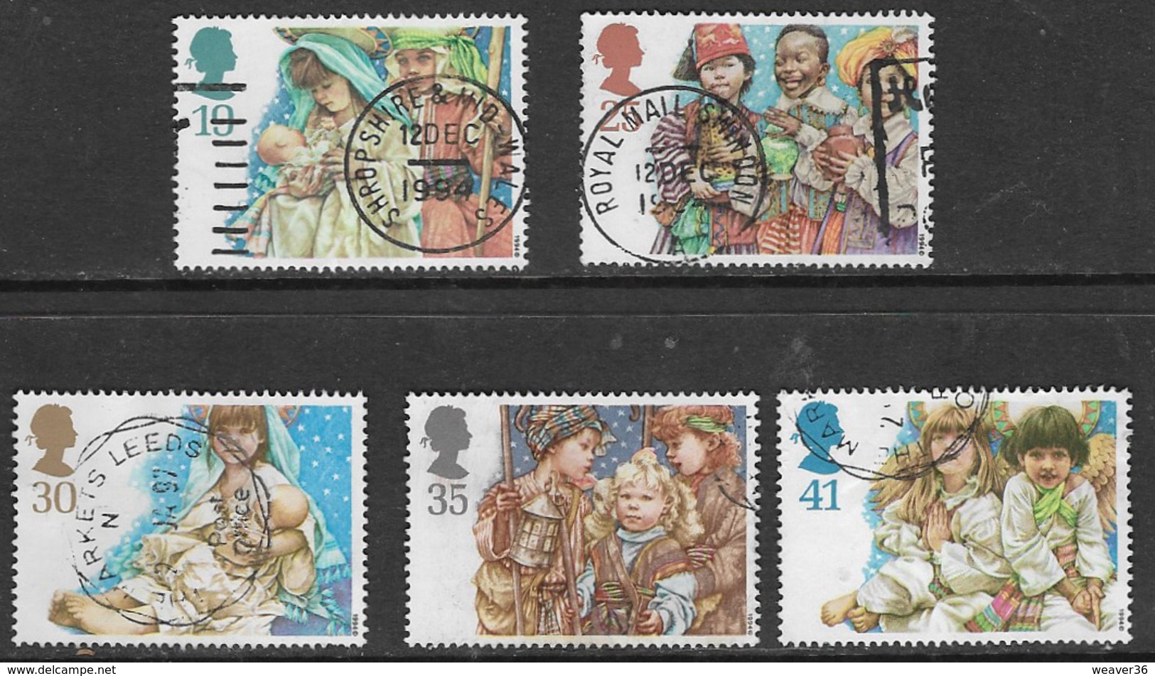 GB SG1843-1847 1994 Christmas Set 5v Complete Good/fine Used [33/28791/25D] - Used Stamps