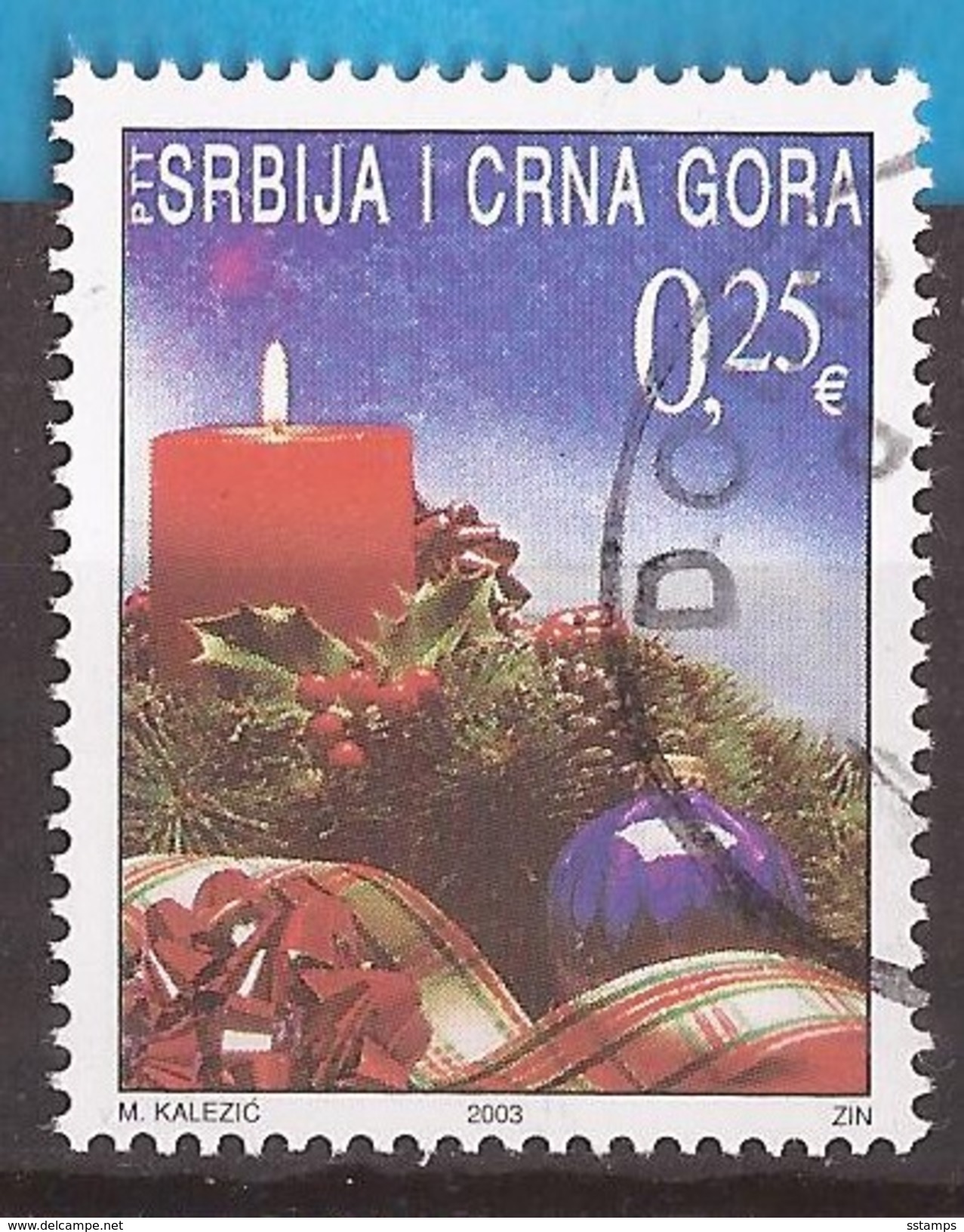 2003 3167 WEIHNACHT CHRISTMAS NEUJAHR   JUGOSLAVIJA JUGOSLAWIEN SERBIEN SRBIJA MONTENEGRO CRNA GORA USED - Gebraucht