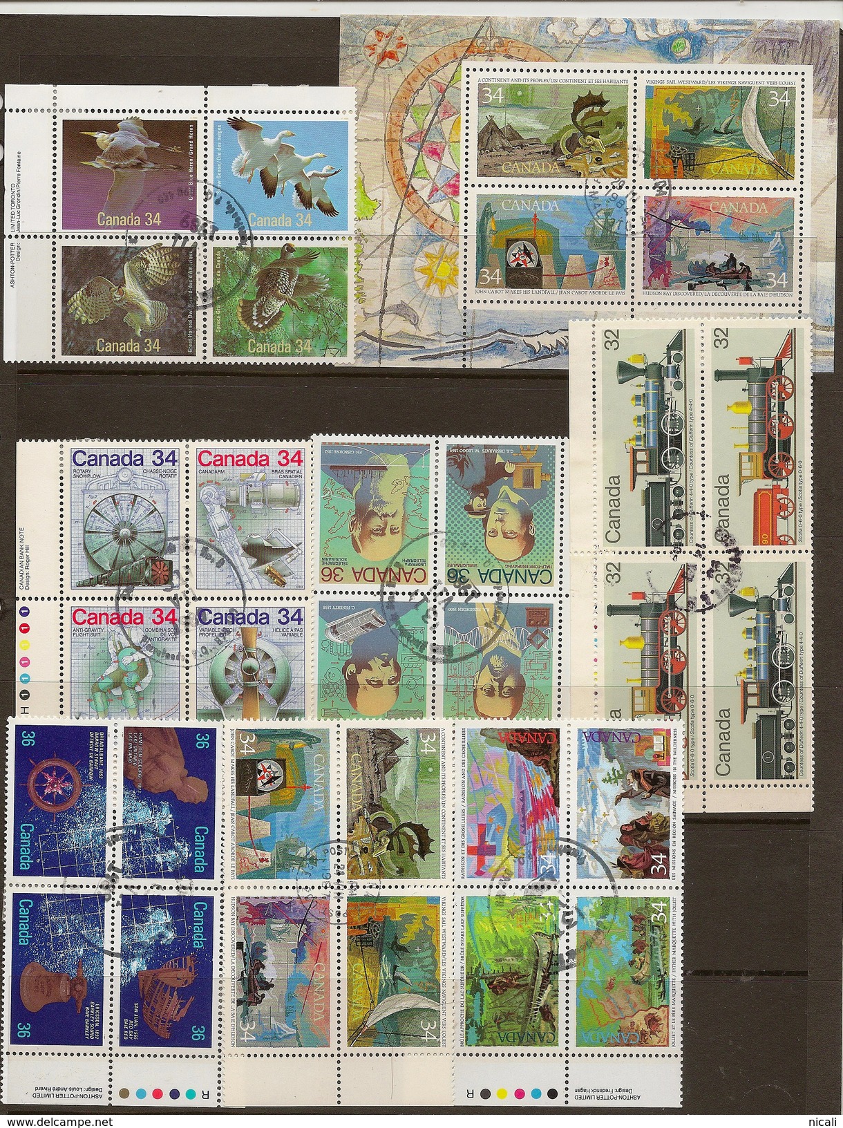 CANADA 1984-89 BLOCKS Collection 32 Stamps U DZ1 - Collections