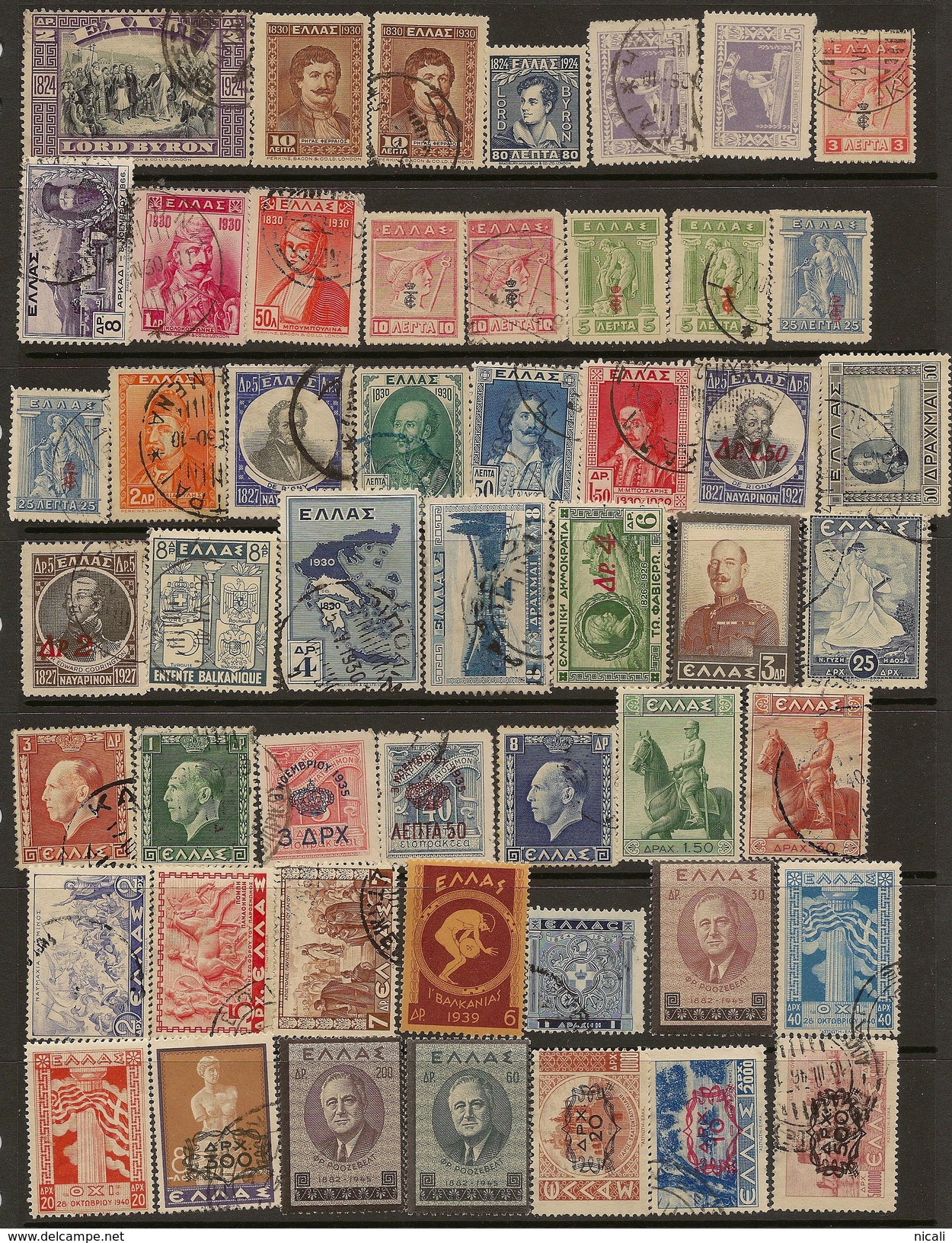 GREECE 1916-45 Collection 51 Stamps M+U GN1 - Collections