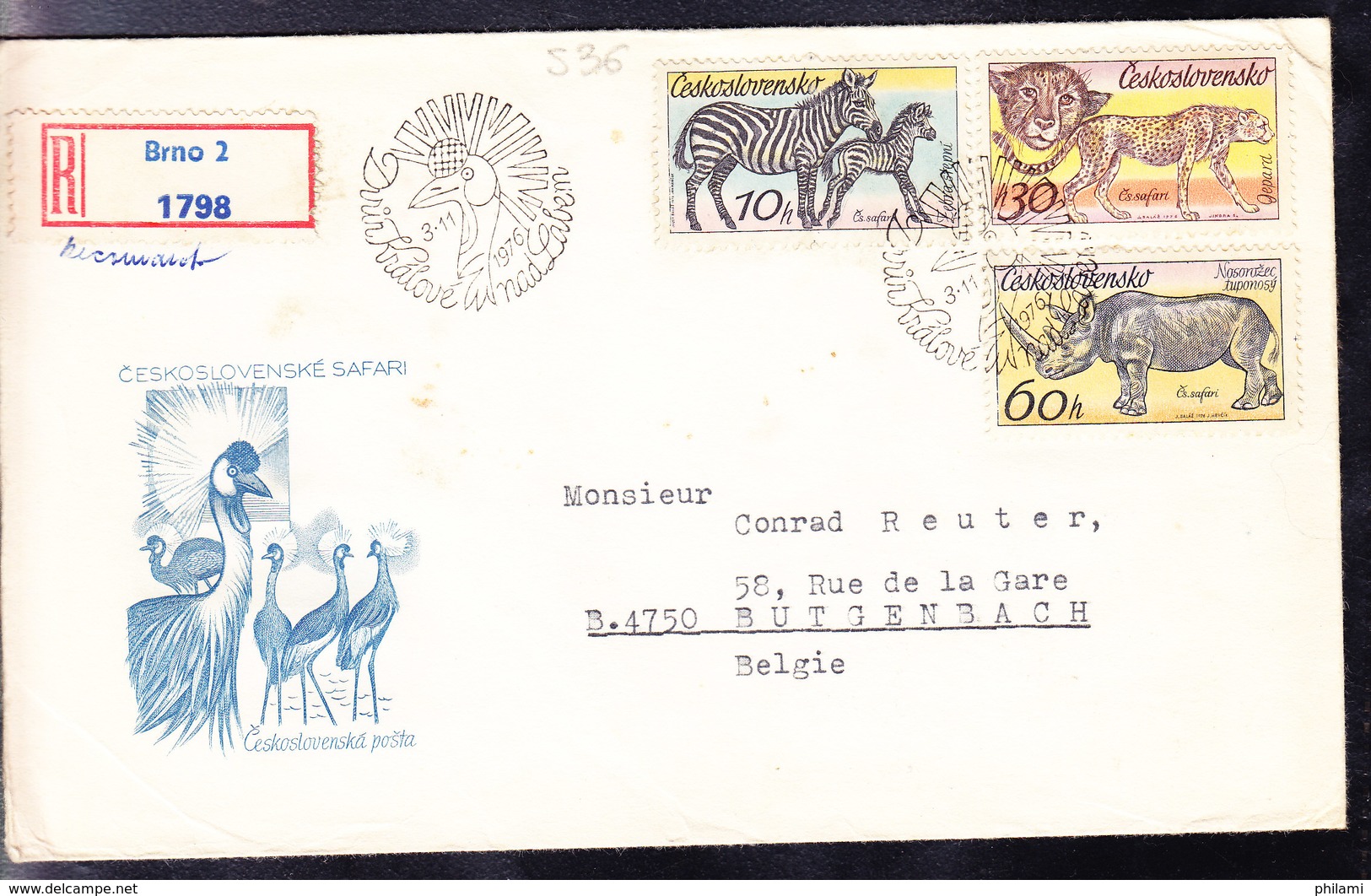 LETTRE, THEME RHINOCEROS, ZEBRE, LEOPARD. (S36) - Rhinozerosse