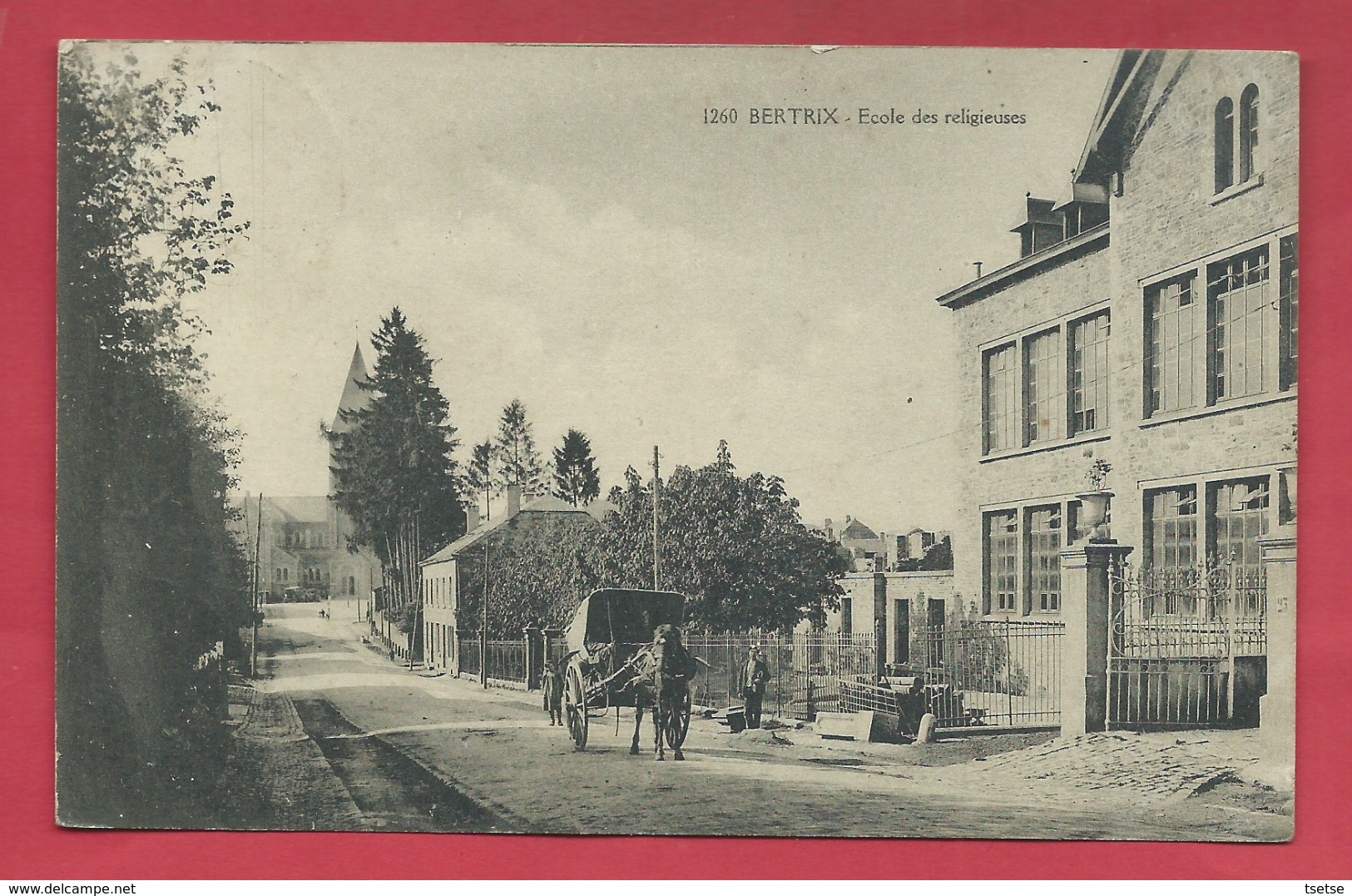 Bertrix - Ecole Des Religieuses ... Attelage - 1915 ( Voir Verso ) - Bertrix