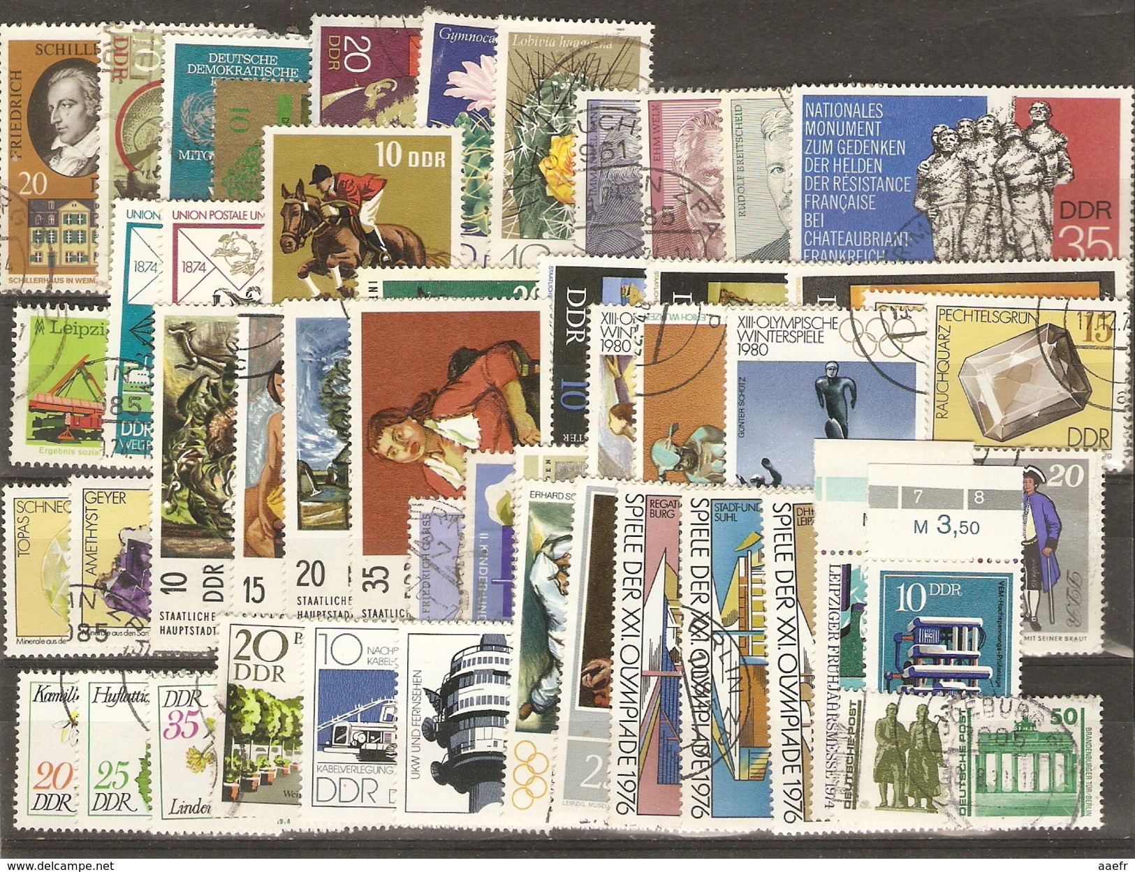 Allemagne DDR - 1973/90 - Petit Lot De 50 Timbres - 4 MNH - 46 Oblitérés - Vrac (max 999 Timbres)