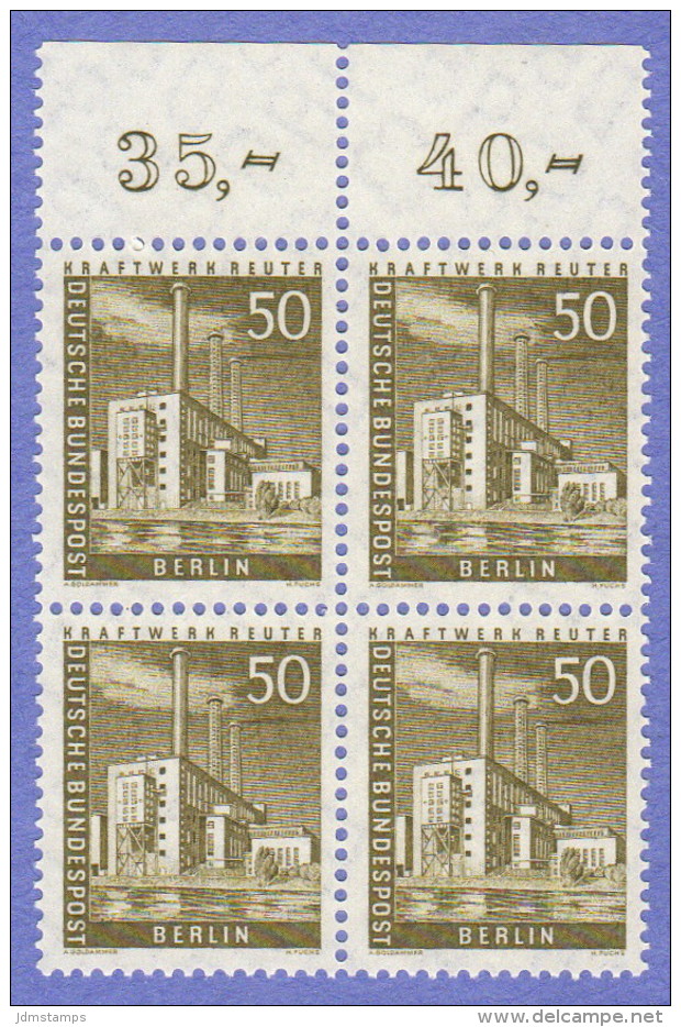 BER SC #9N132 MNH B4 1956 Reuter Power Plant CV $3.40 - Unused Stamps