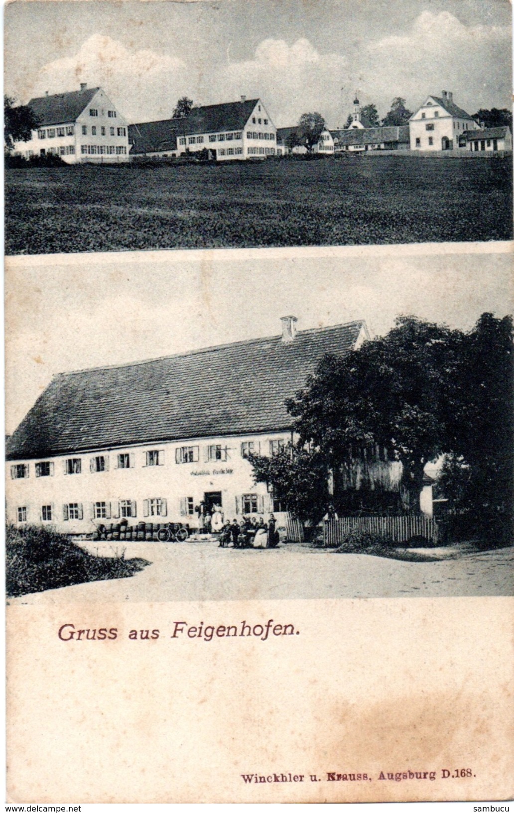 Gruß Aus Feigenhofen Bei Biberbach - Augsburg 1910 2 Ansichten - Augsburg