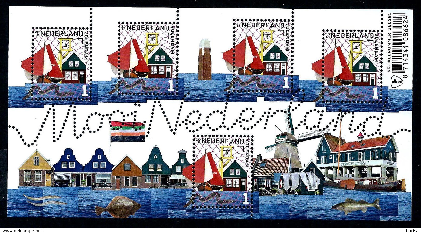 Nederland 2016: Mooi Nederland - Volendam ** MNH - Unused Stamps