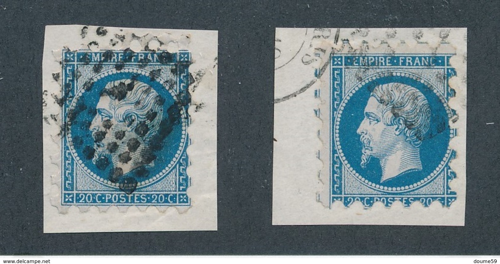 M-95: FRANCE: Lot Avec N°14B (2) Obl Piquage Sur Petits Fragments - 1853-1860 Napoléon III