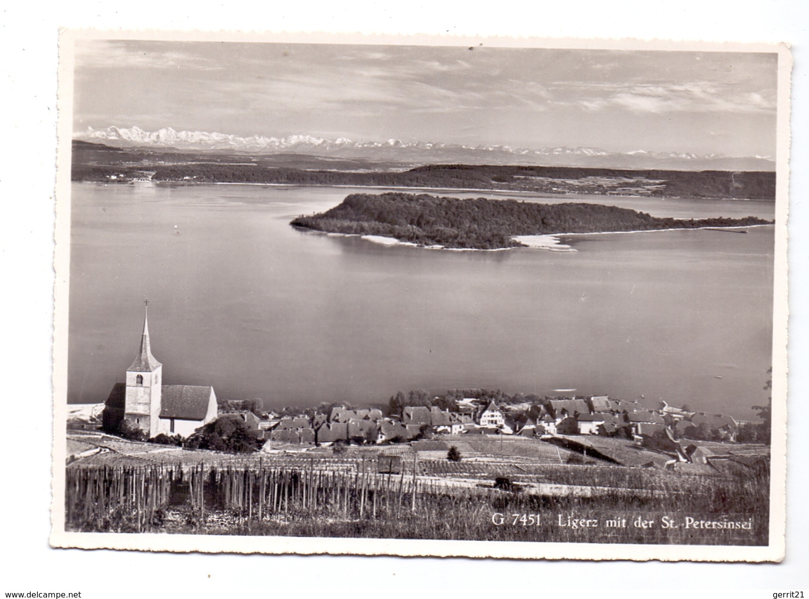 CH 2514 LIGERZ / GLERESSE BE, Blick Auf Den Ort Und St. Petersinsel - Gléresse