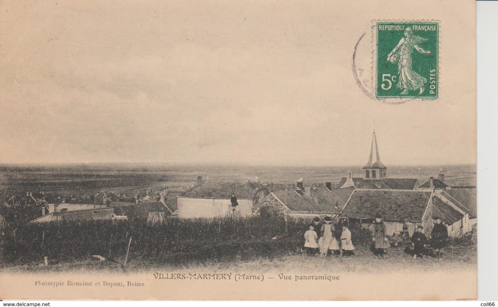 Villers Marmery 1907 Vue Panoramique TB Animée éditeur Phototypie Bienaimé Et Dupont à Reims - Autres & Non Classés