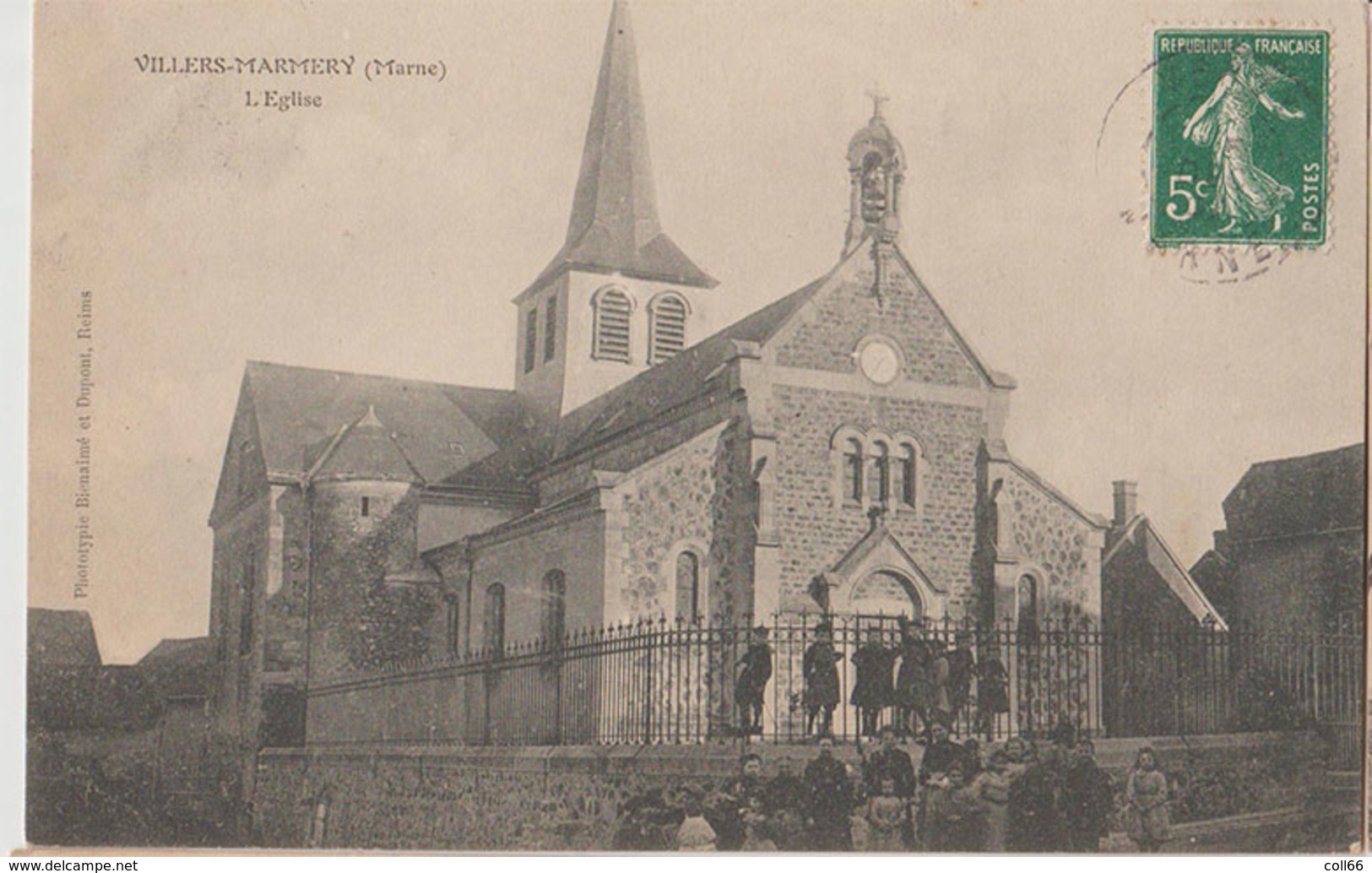 Villers Marmery 1907 L'église Animée éditeur Phototypie Bienaimé Et Dupont à Reims - Autres & Non Classés