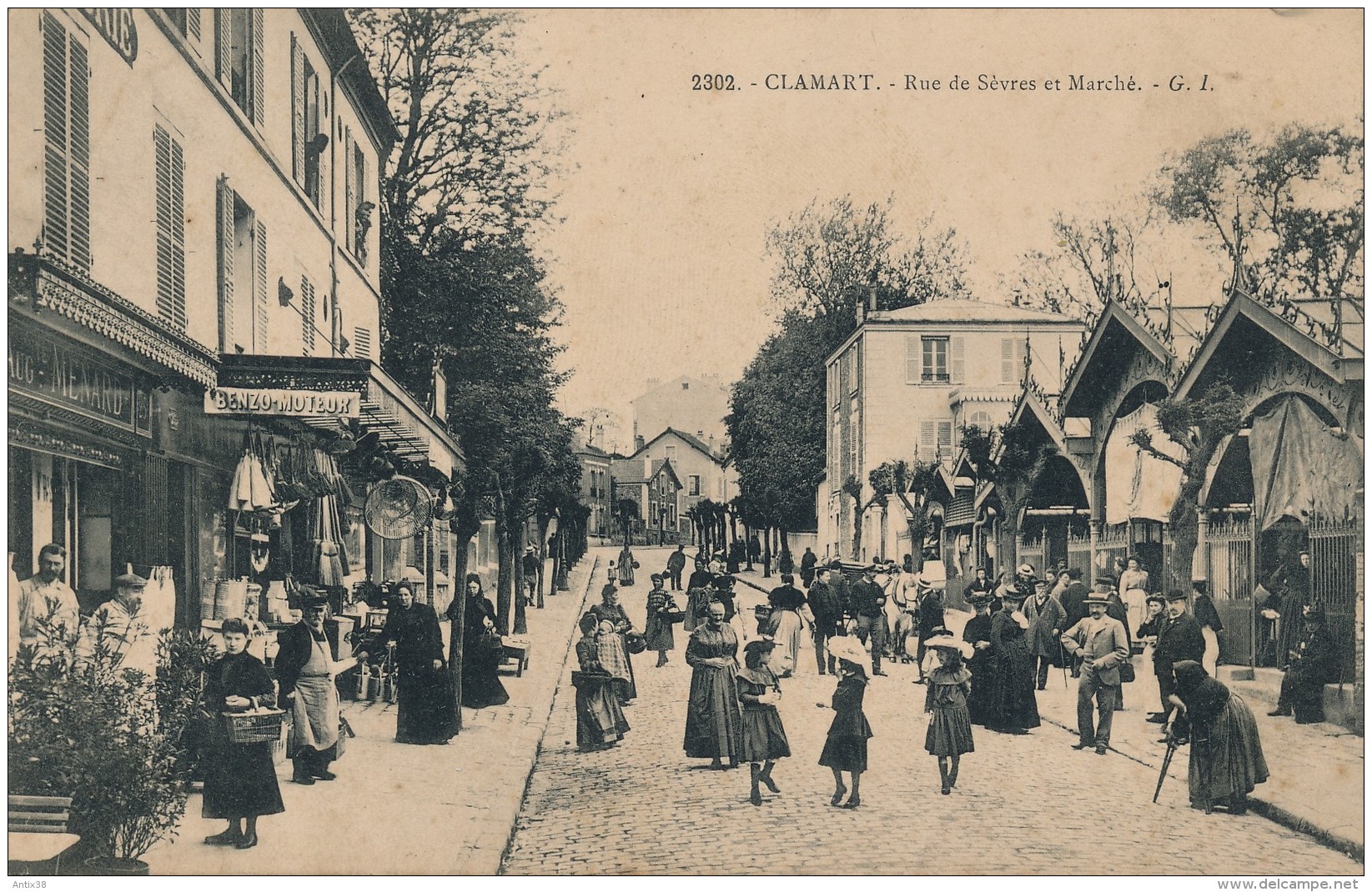 N73 - 92 - CLAMART - Hauts-de-Seine - Rue De Sèvres Et Marché - Clamart