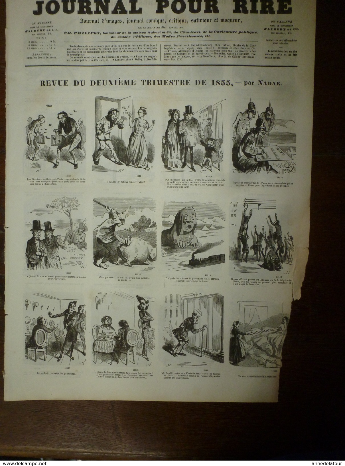 1855 Gravures  Du Journal Pour Rire: REVUE De NADAR; Courses Pour L'amélioration De La Race Auvergnate; Etc - Non Classés