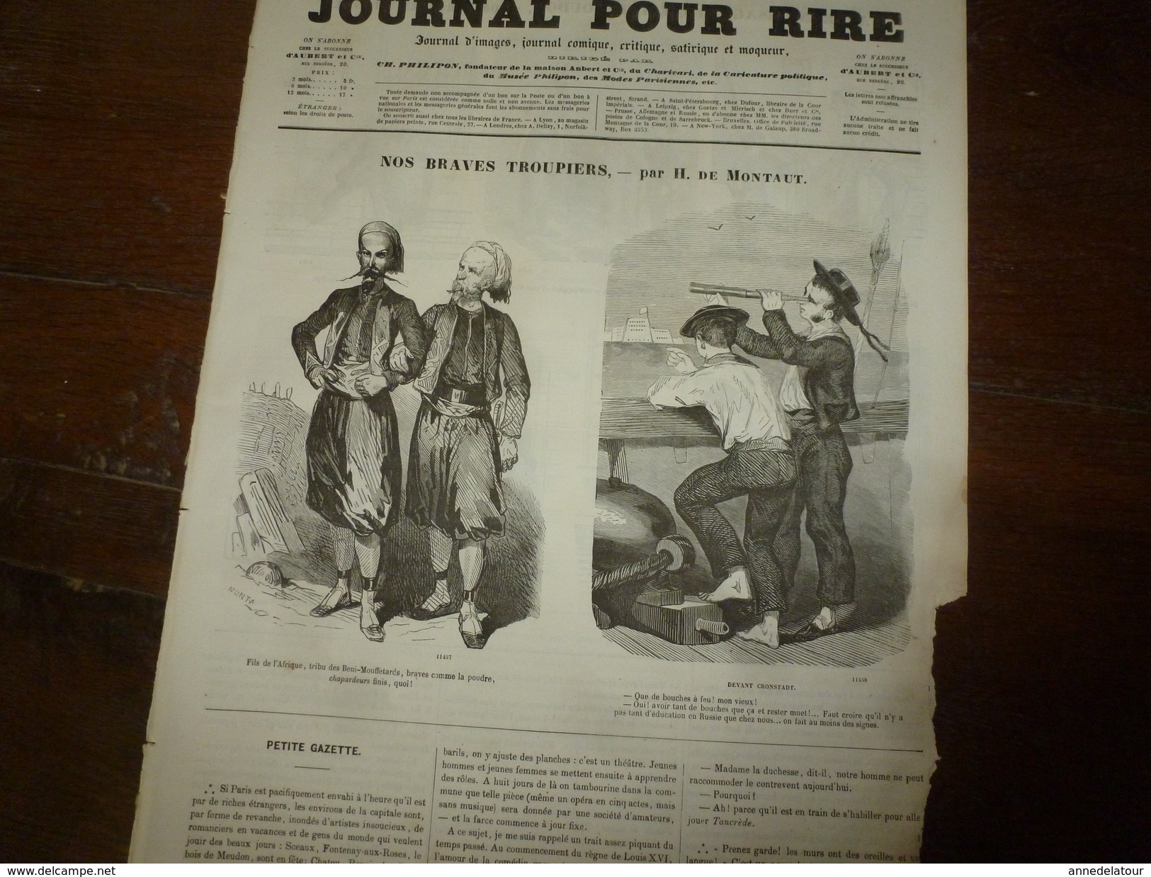 1855 Gravures  Du Journal Pour Rire: Nos Braves Troupiers;L'apprenti DOUDOU;Prodigue Et Prodige;Hiéroglyphes;etc - Non Classés