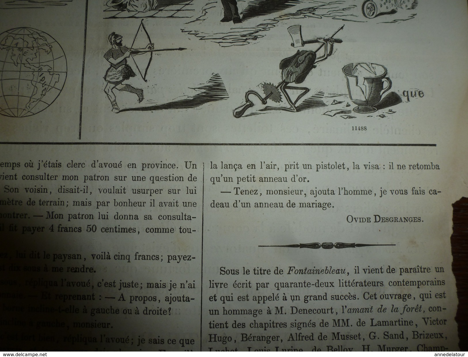 1855 Gravures  du Journal pour Rire: Nos braves troupiers;L'apprenti DOUDOU;Prodigue et prodige;Hiéroglyphes;etc