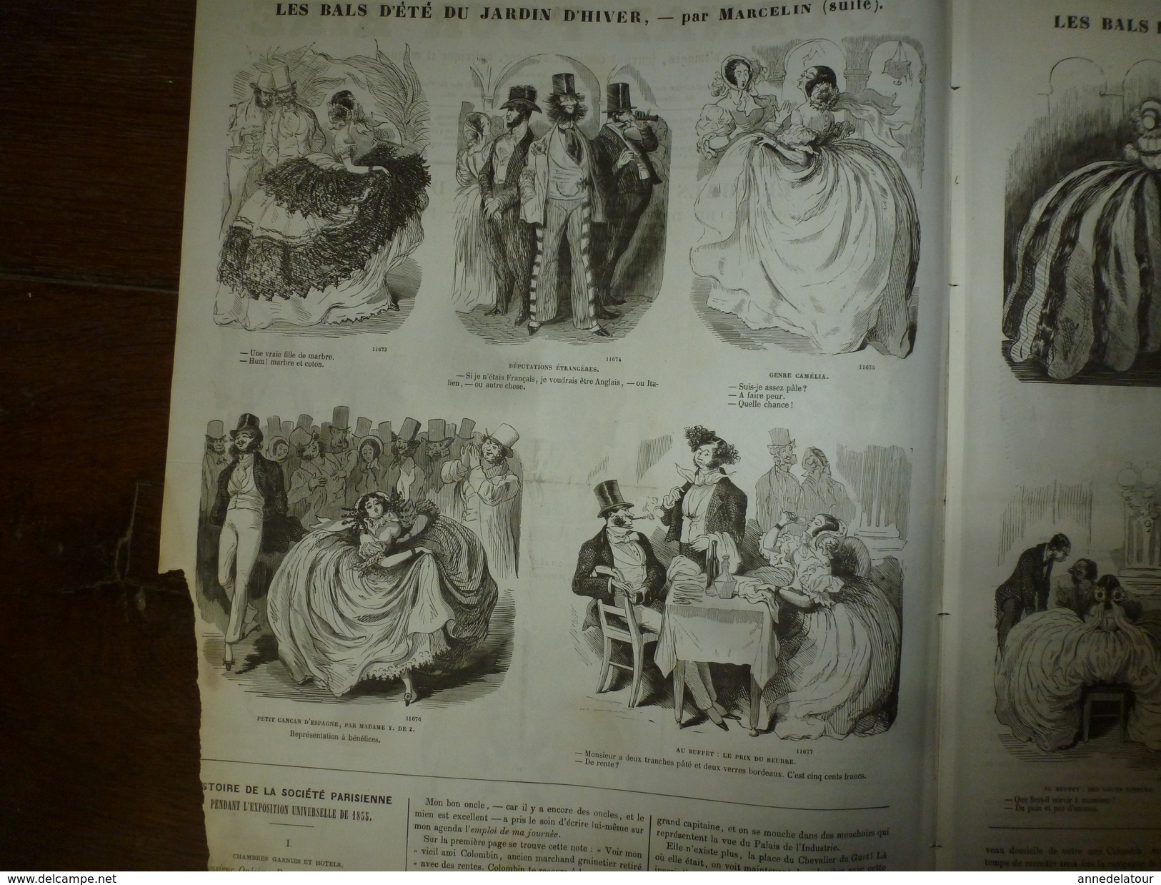 1855 Gravures  Du Journal Pour Rire: Les Bals D'été Du Jardin D'hiver ,par Marcelin; Le Demi-monde;Tondeurs Et Tondus - Non Classés