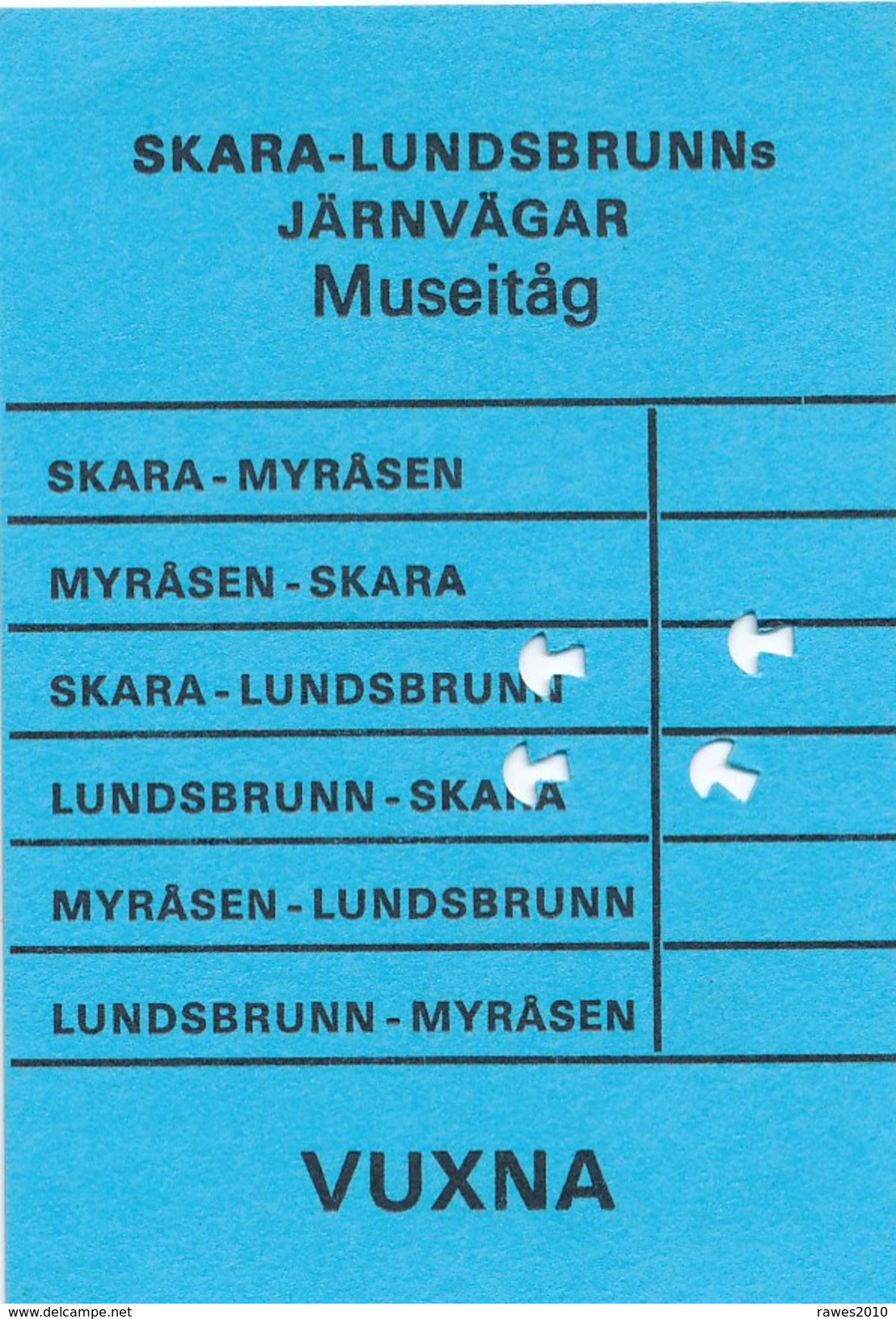 Schweden Eisenbahn Fahrkarte Skara - Lundsbrunns Järnvagar Museitag - Europa
