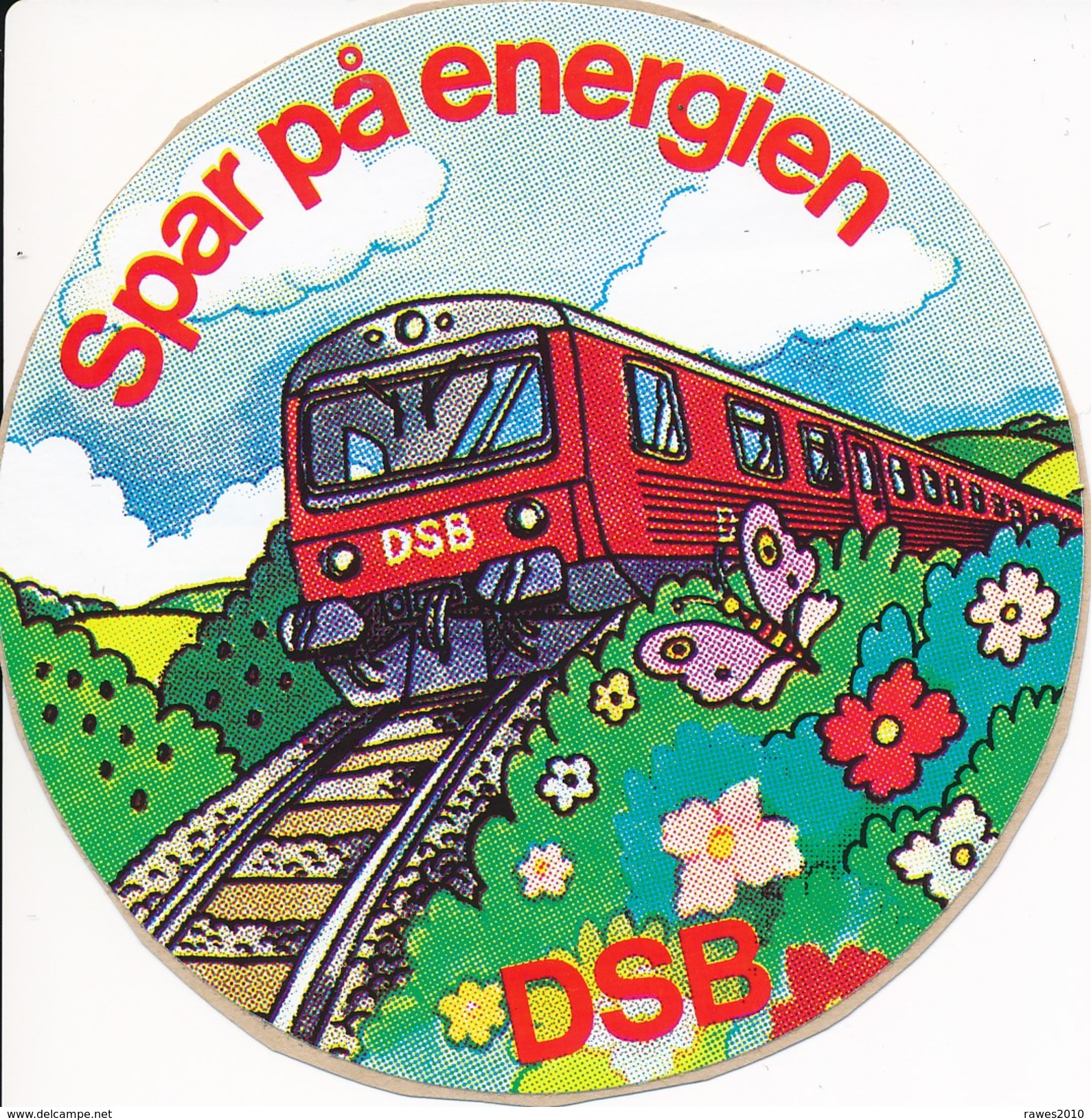 Dänemark Vignette Eisenbahn DSB (= Dänische Staatsbahn) Spar Pa Energien Zug - Railway