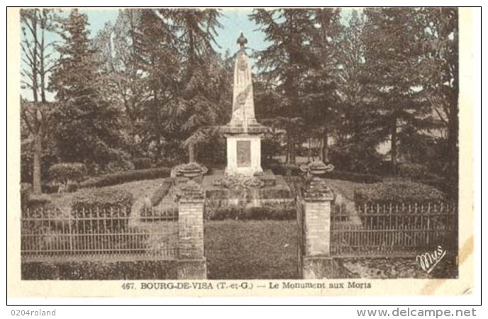 D82 - Bourg De Visa  - Le Monument Aux Morts  : Achat Immédiat - Bourg De Visa